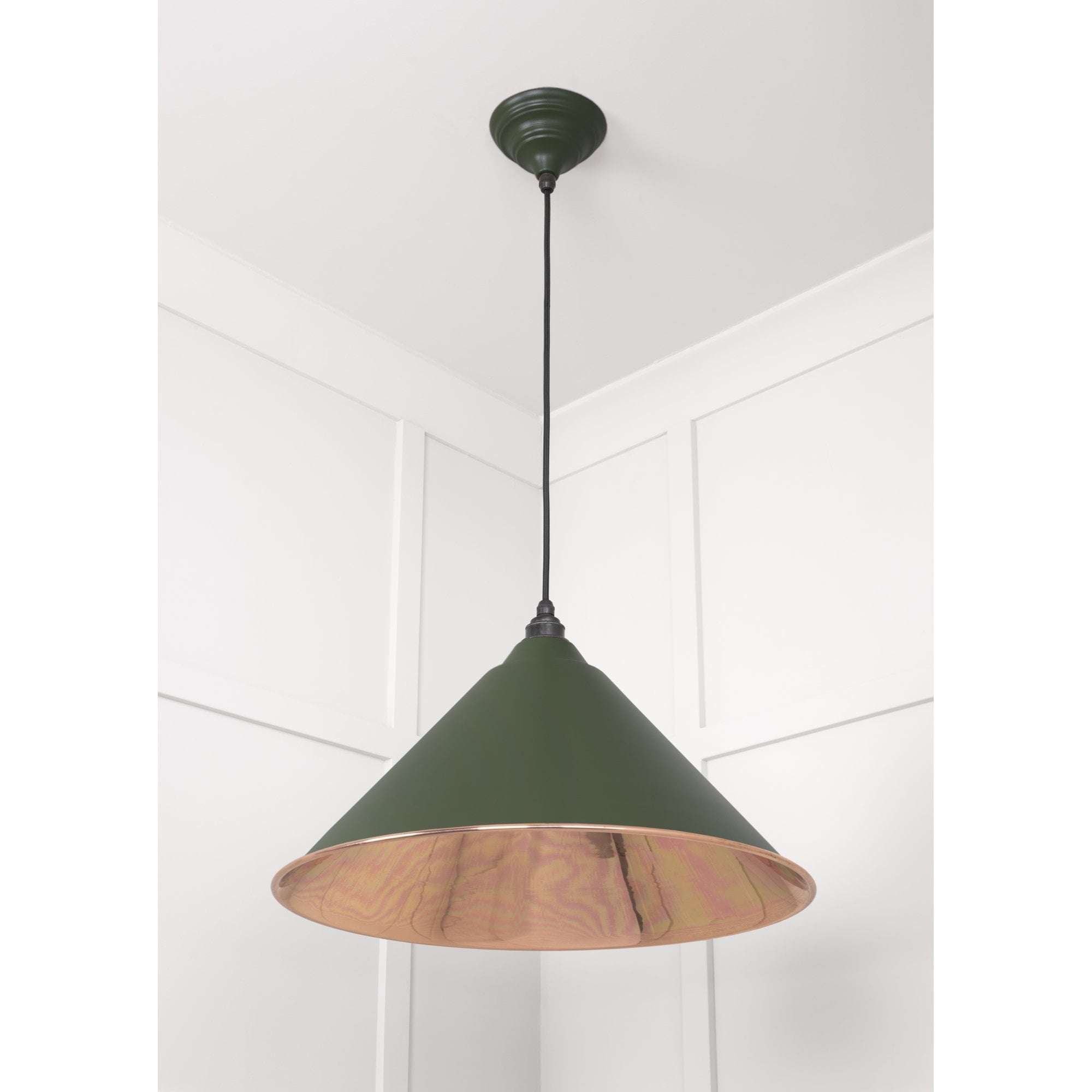 From The Anvil Smooth Copper Hockley Pendant - Heath (Earthy Green)