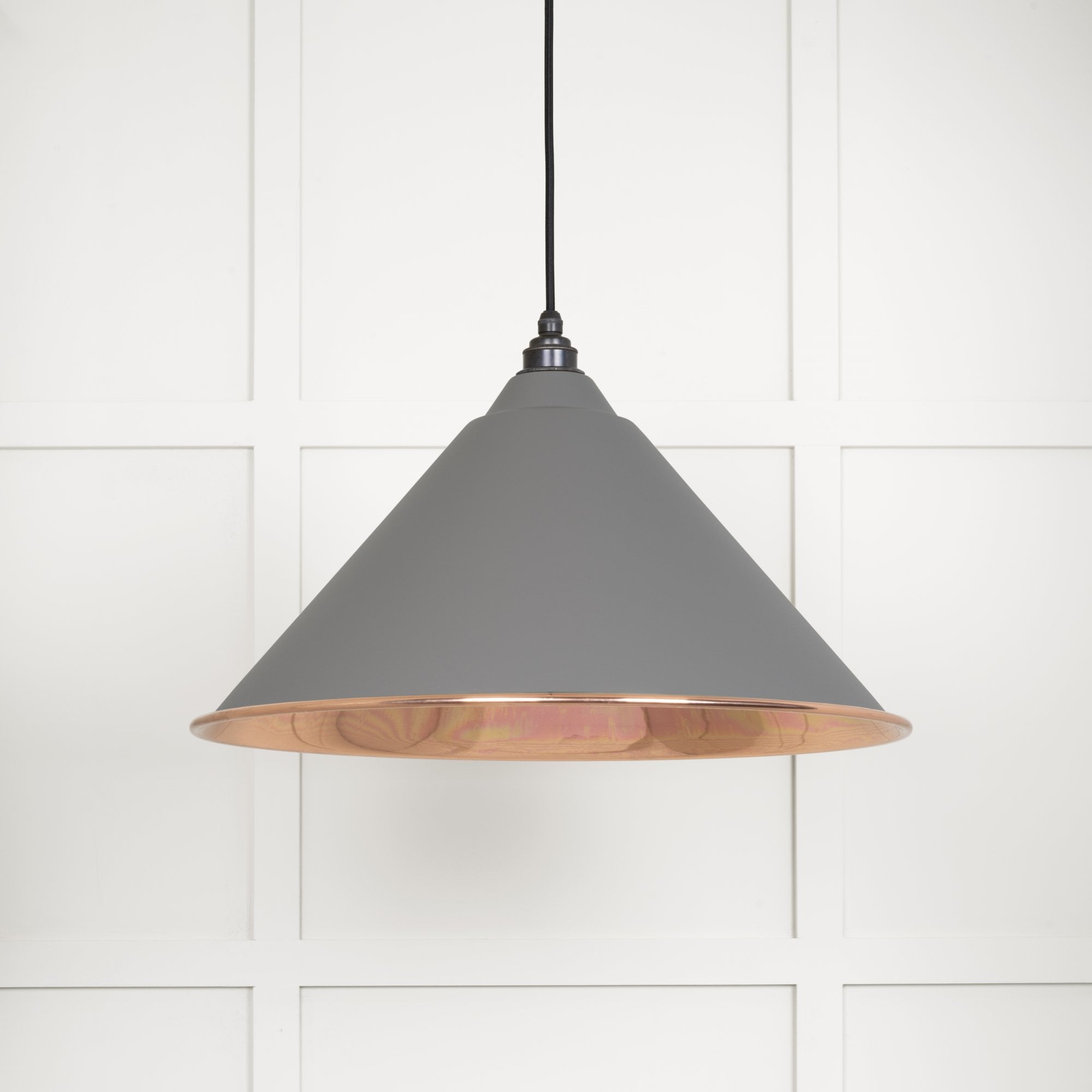 From The Anvil Smooth Copper Hockley Pendant - Bluff (Warm Grey)