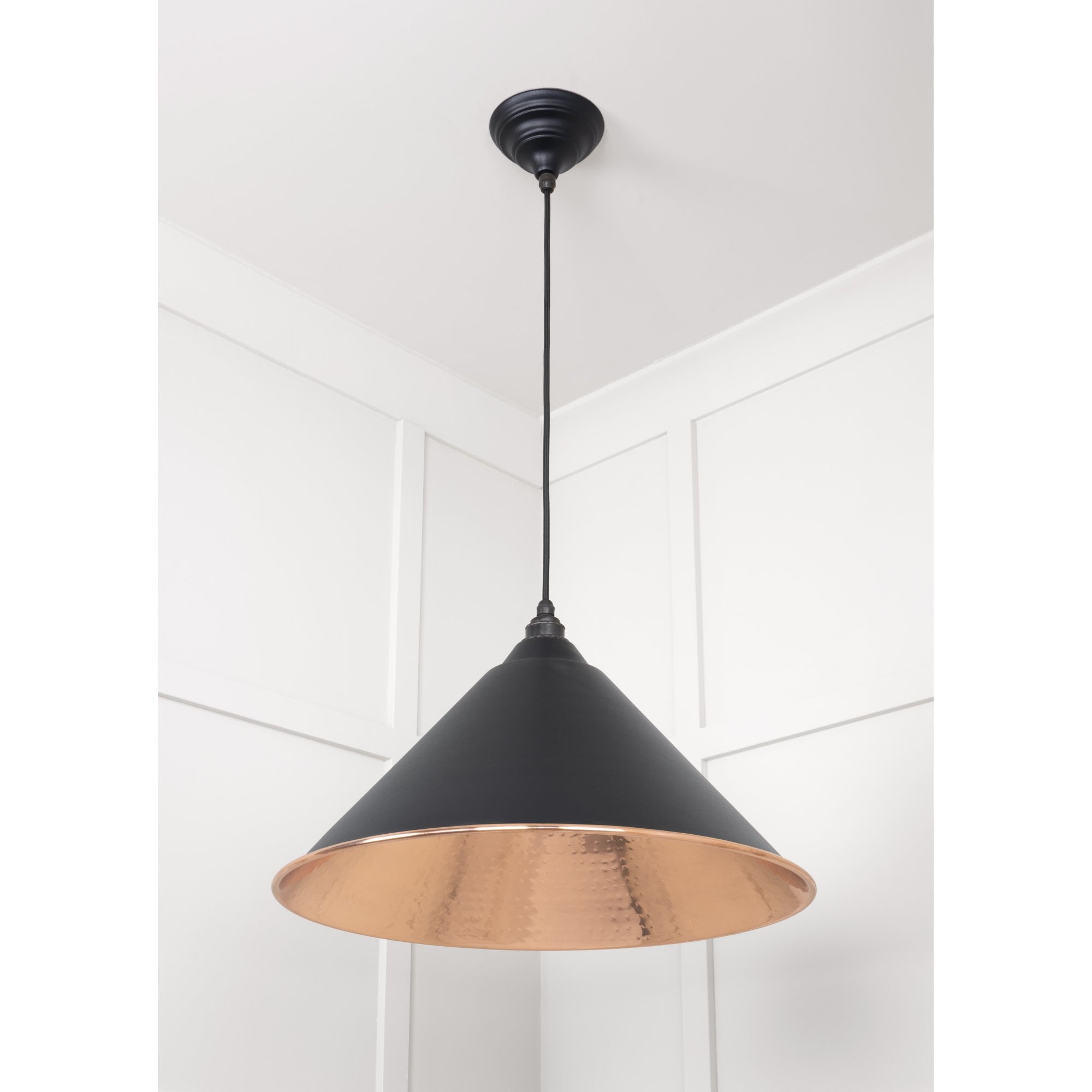 From The Anvil Hammered Copper Hockley Pendant - Elan Black