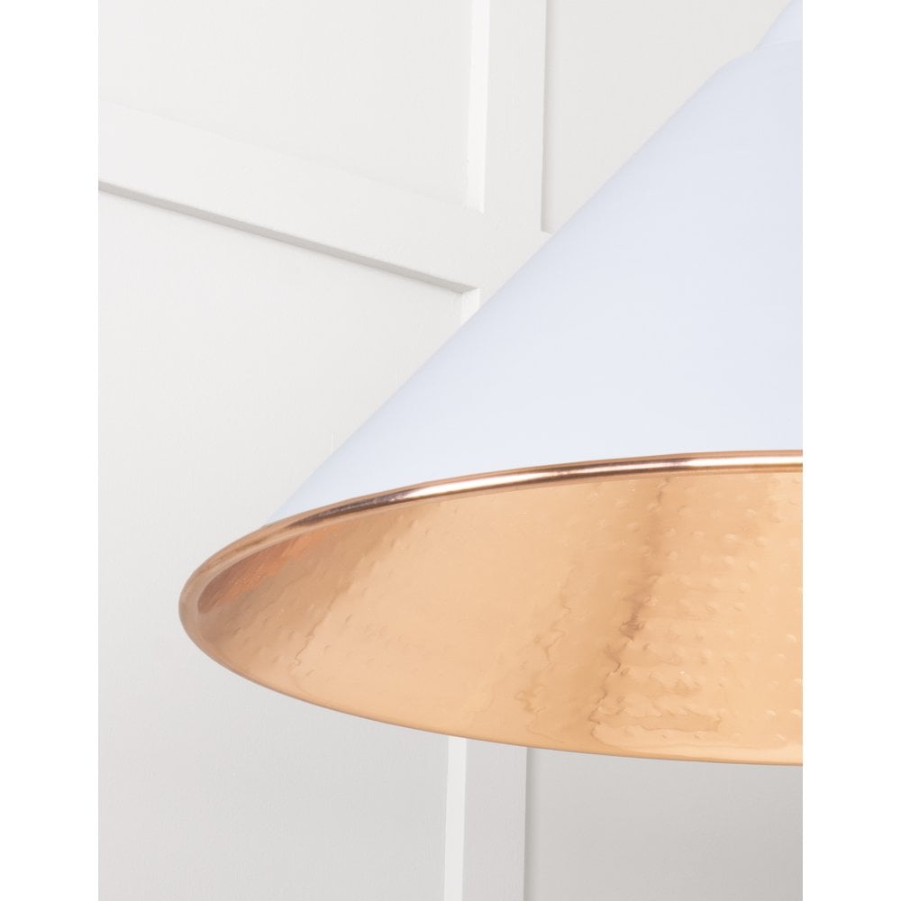 From The Anvil Hammered Copper Hockley Pendant - Birch (Pale Grey)