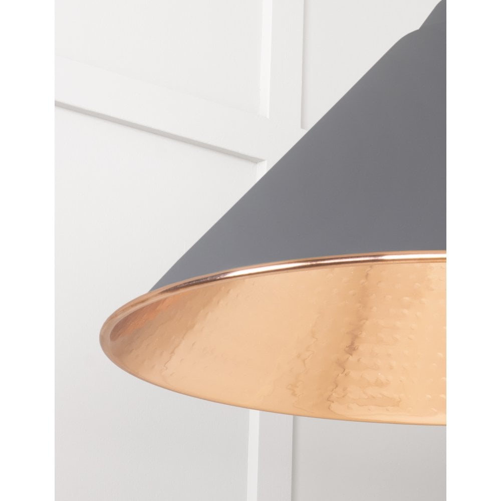 From The Anvil Hammered Copper Hockley Pendant - Bluff (Warm Grey)