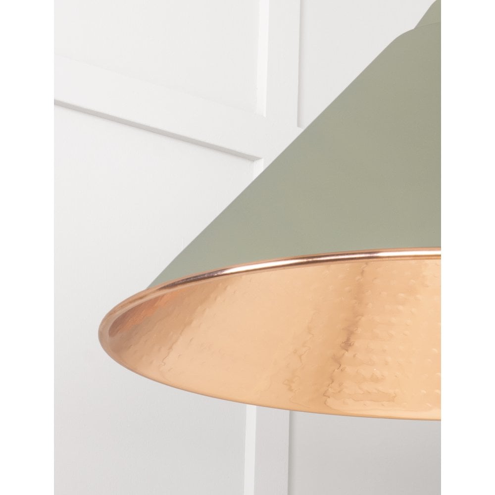 From The Anvil Hammered Copper Hockley Pendant - Tump (Pale Green)