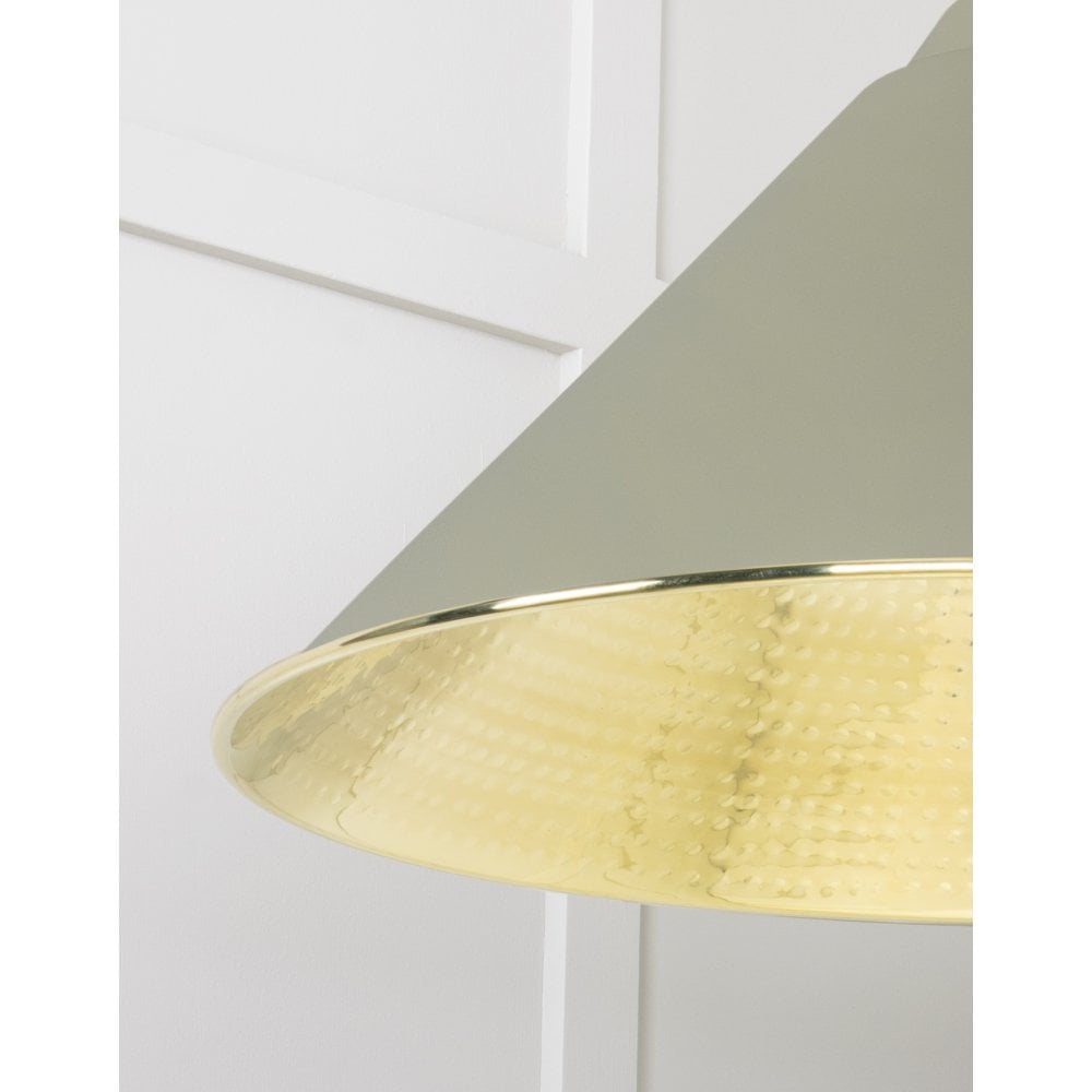 From The Anvil Hammered Brass Hockley Pendant - Tump (Pale Green)