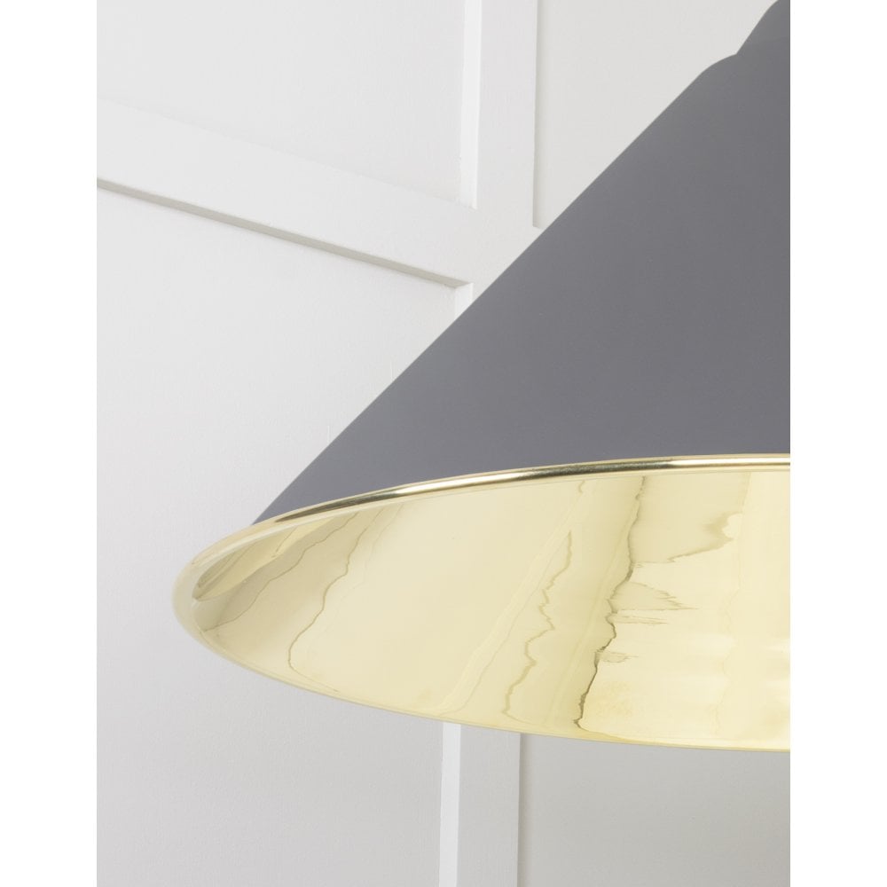 From The Anvil Smooth Brass Hockley Pendant - Bluff (Warm Grey)