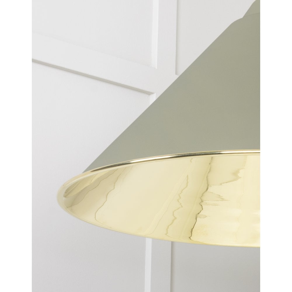 From The Anvil Smooth Brass Hockley Pendant - Tump (Pale Green)