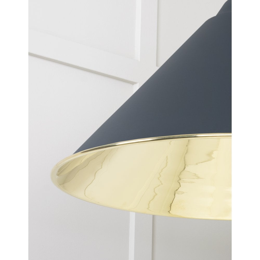 From The Anvil Smooth Brass Hockley Pendant - Soot (Dark Grey)