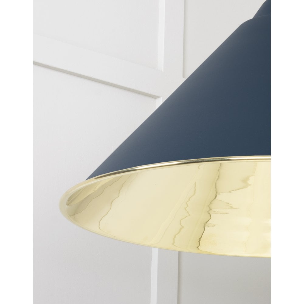 From The Anvil Smooth Brass Hockley Pendant - Dusk (Dark Blue/Grey)