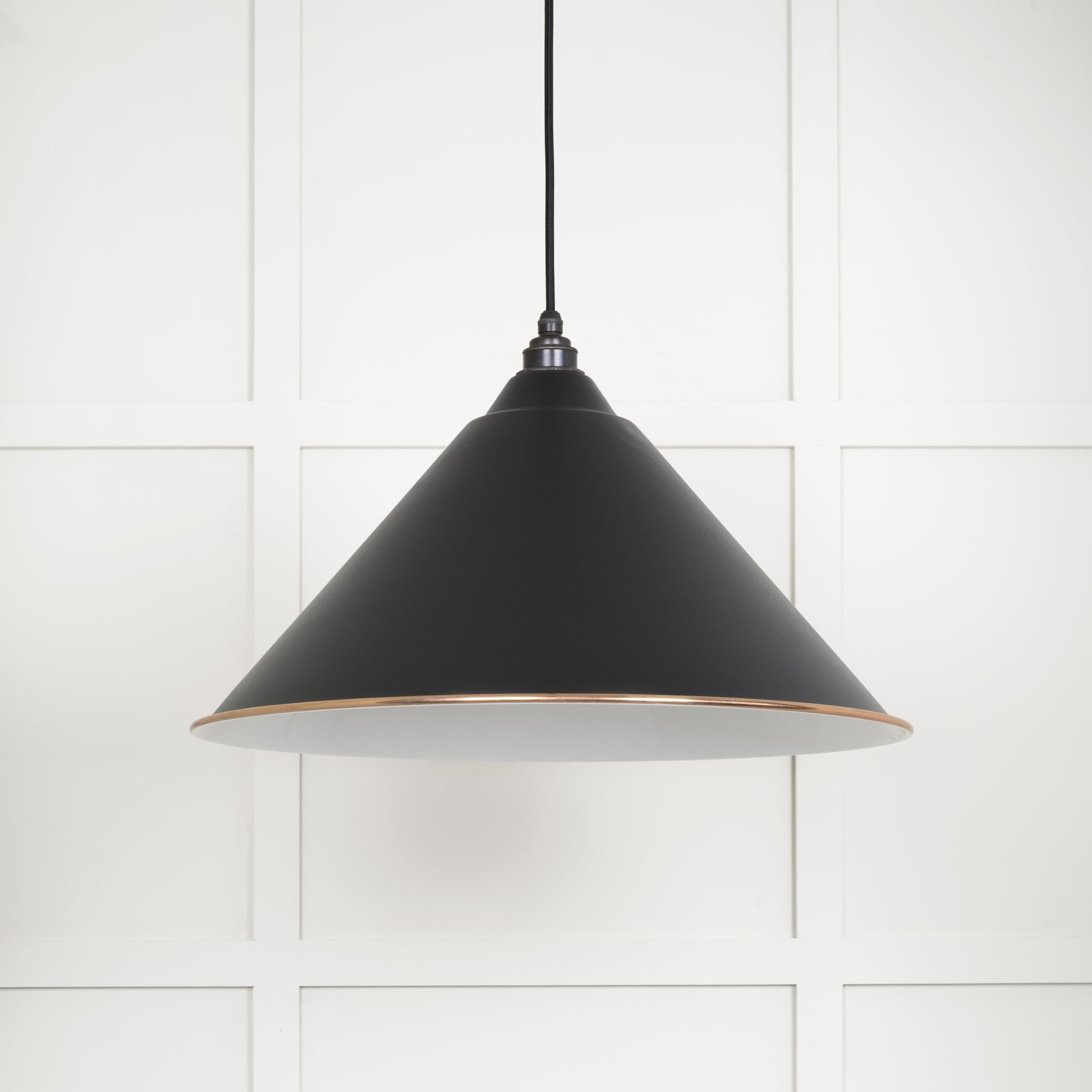 From The Anvil White Gloss Hockley Pendant - Elan Black