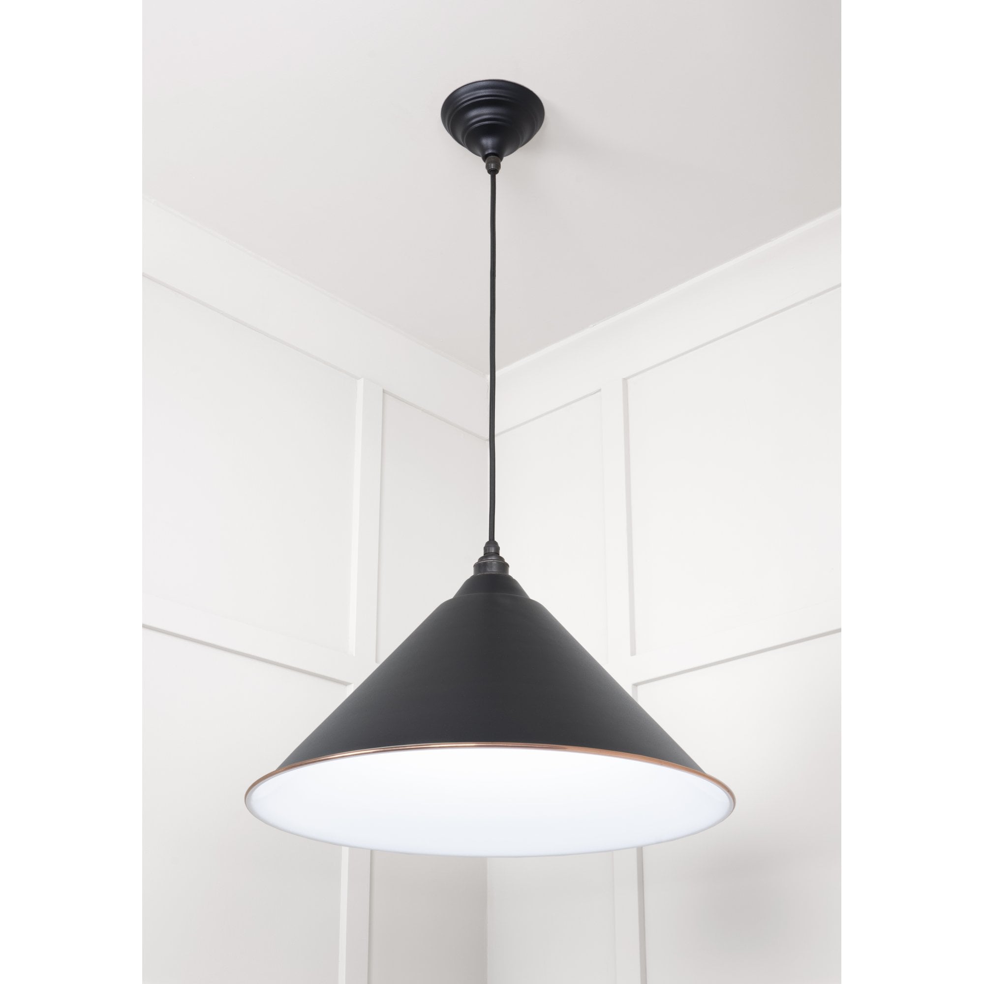 From The Anvil White Gloss Hockley Pendant - Elan Black