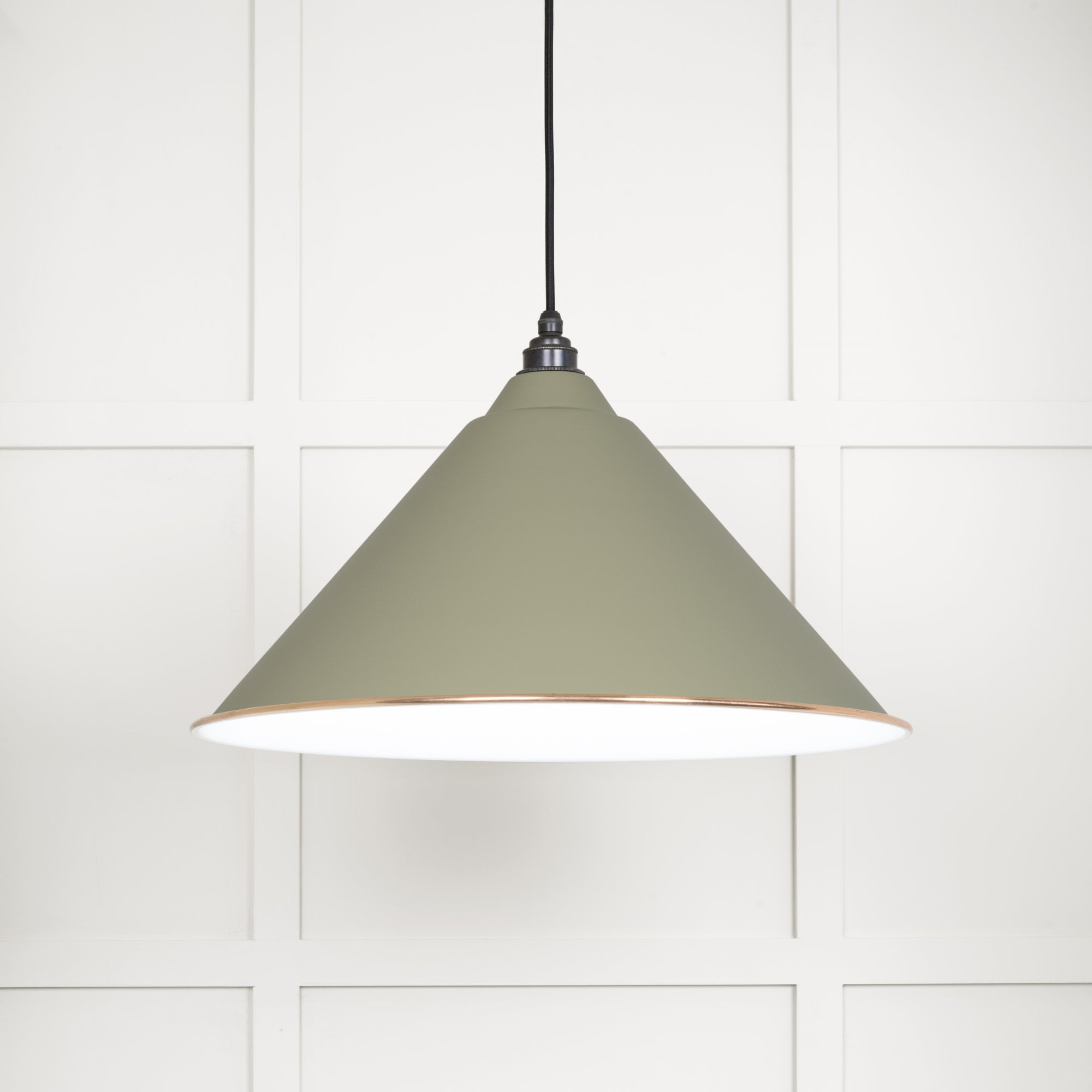 From The Anvil White Gloss Hockley Pendant - Tump (Pale Green)