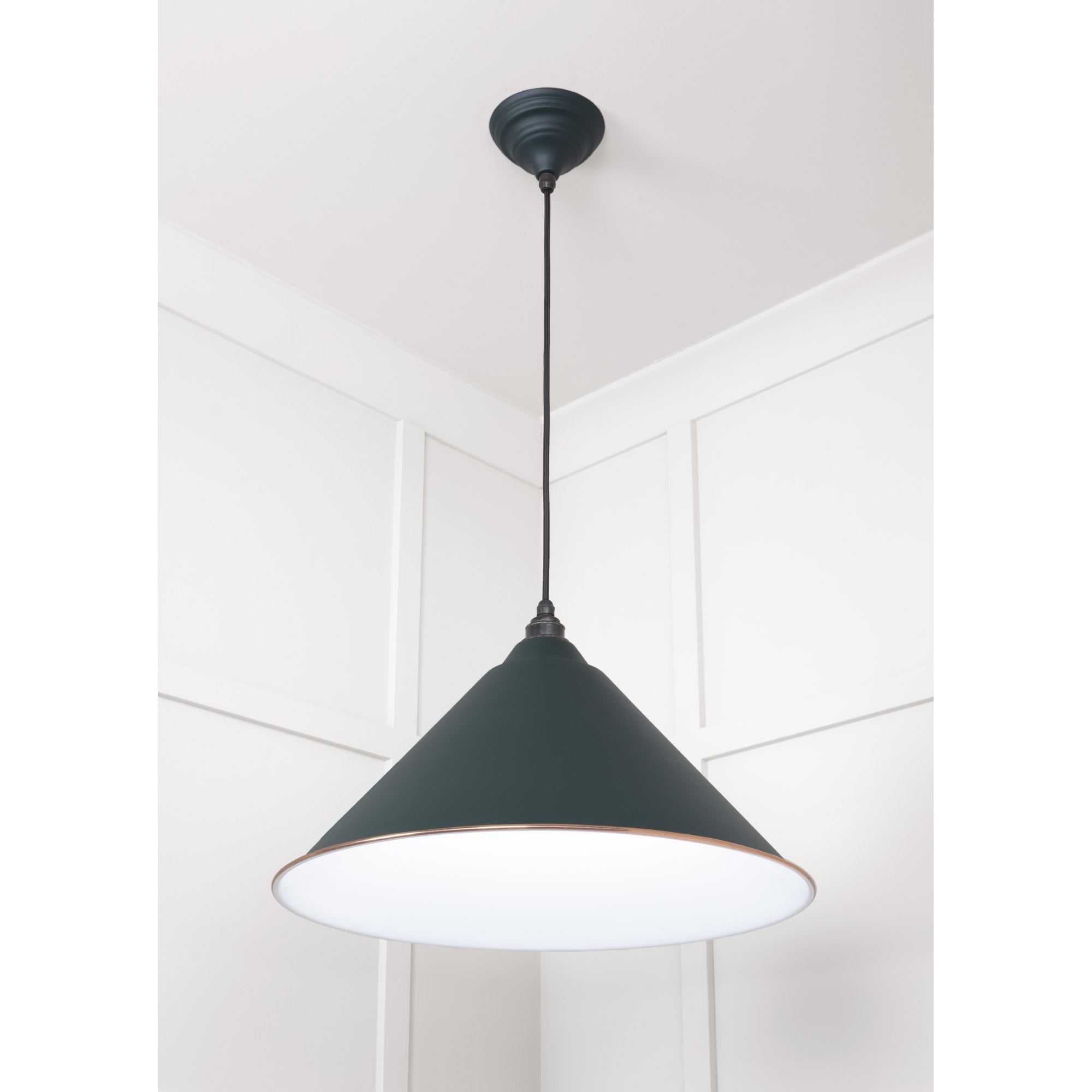 From The Anvil White Gloss Hockley Pendant - Dingle (Rich Green)