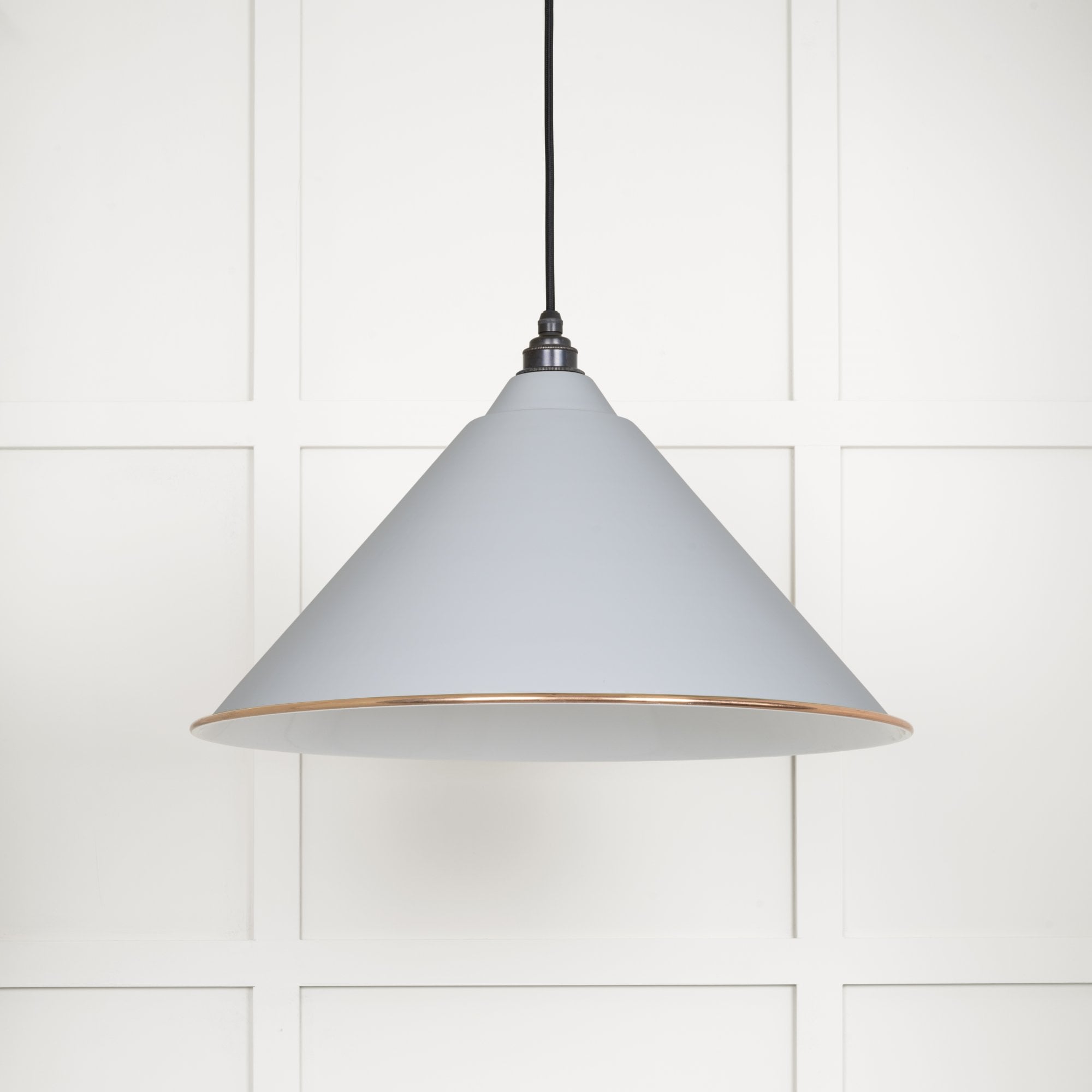 From The Anvil White Gloss Hockley Pendant - Birch (Pale Grey)