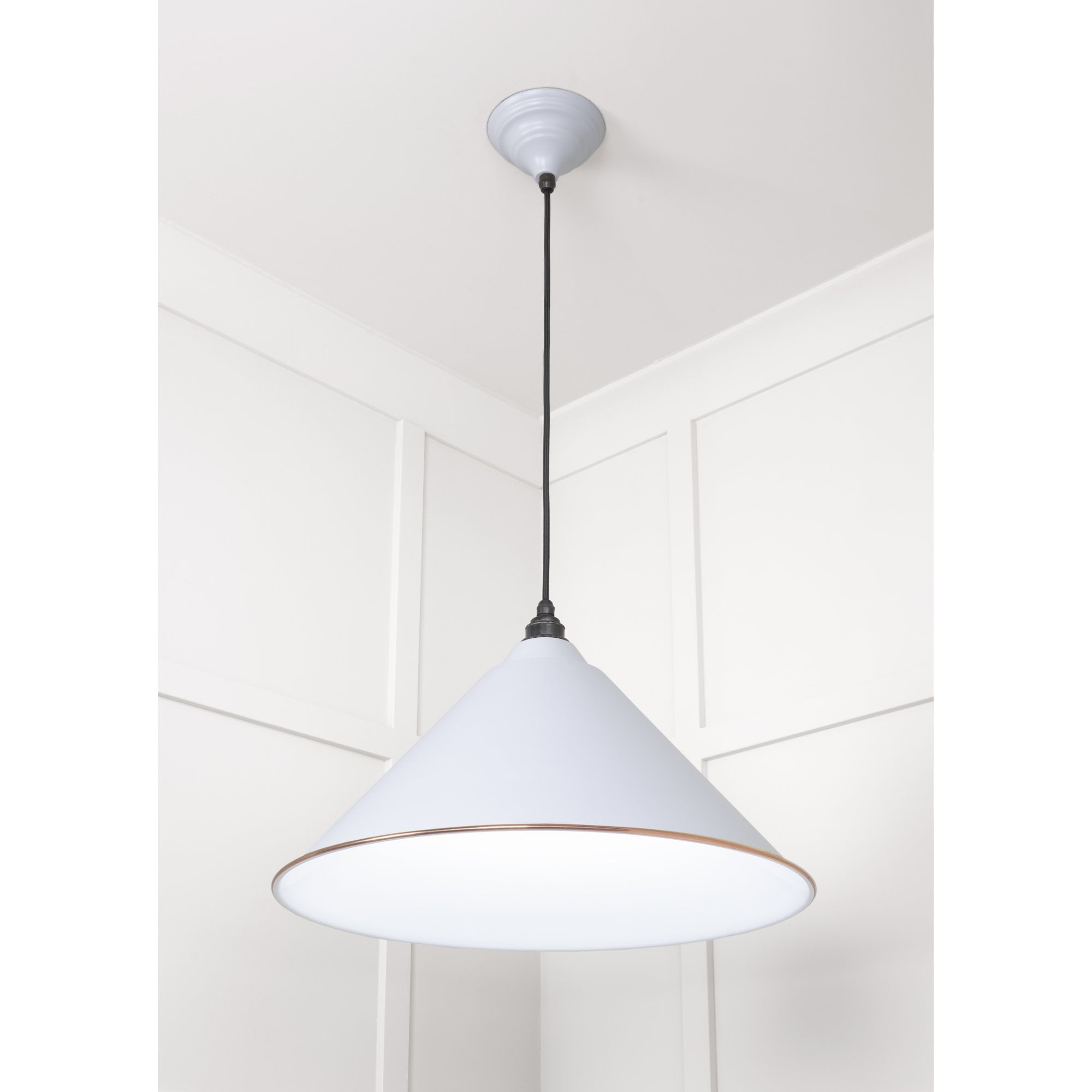 From The Anvil White Gloss Hockley Pendant - Birch (Pale Grey)