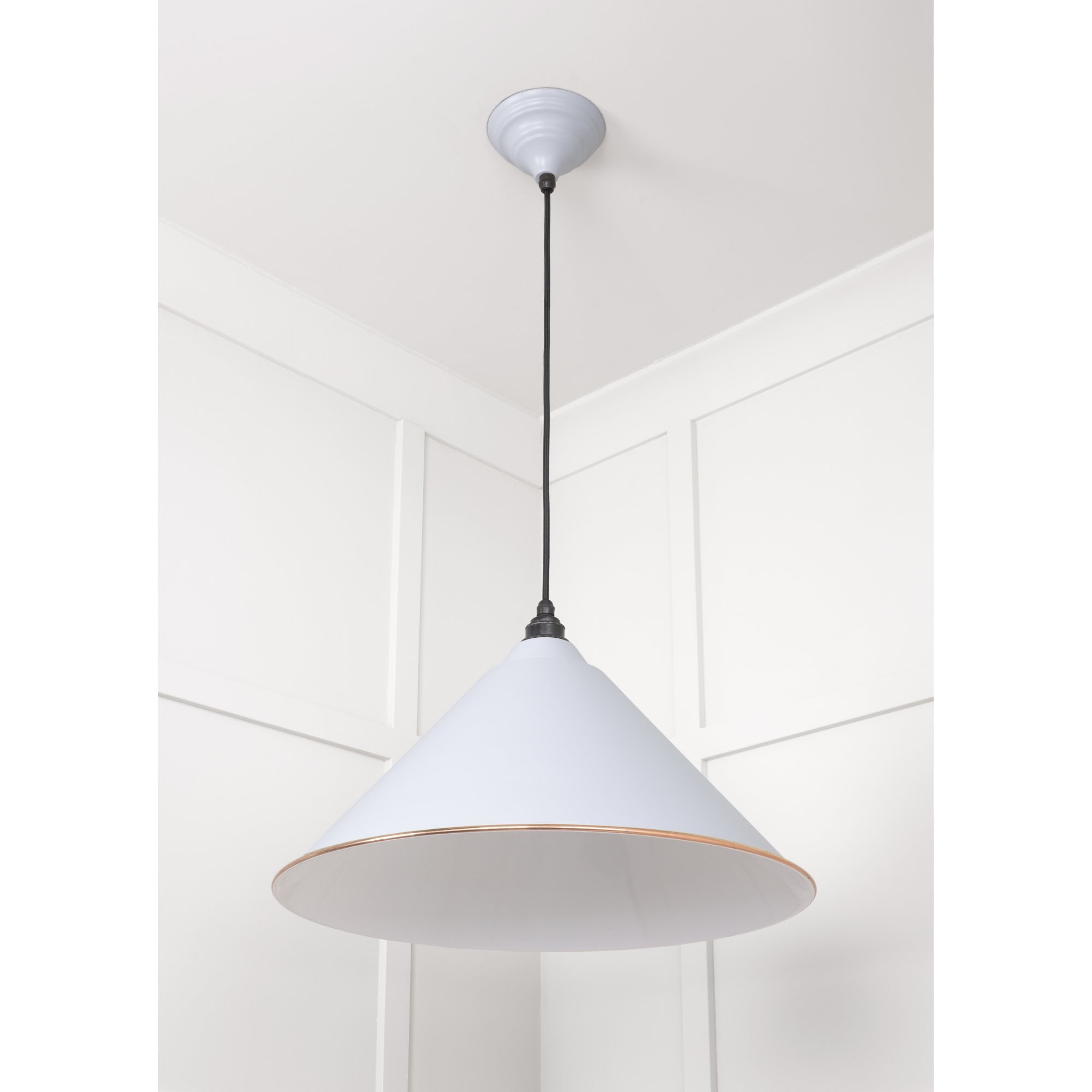 From The Anvil White Gloss Hockley Pendant - Birch (Pale Grey)