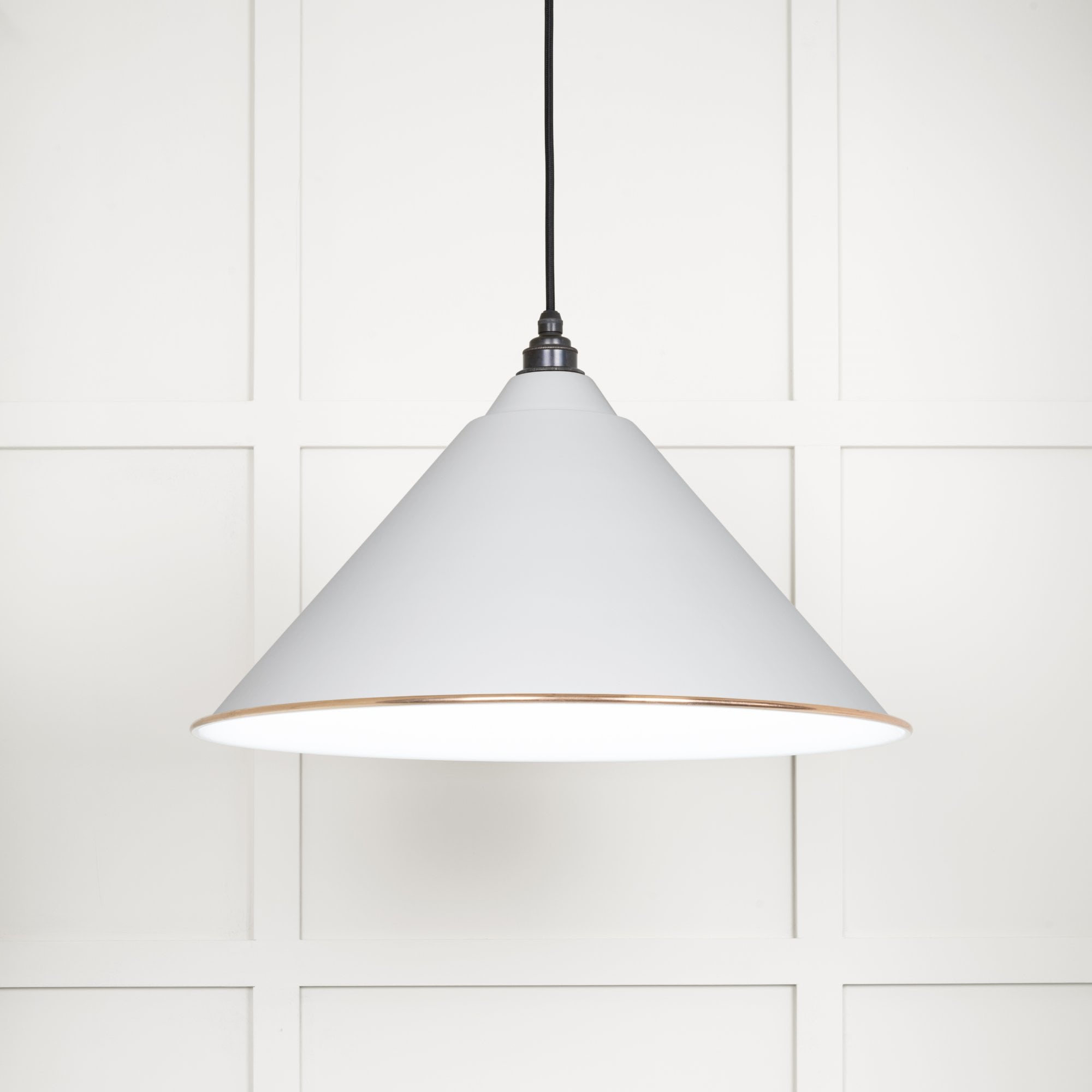 From The Anvil White Gloss Hockley Pendant - Flock (Matt White)