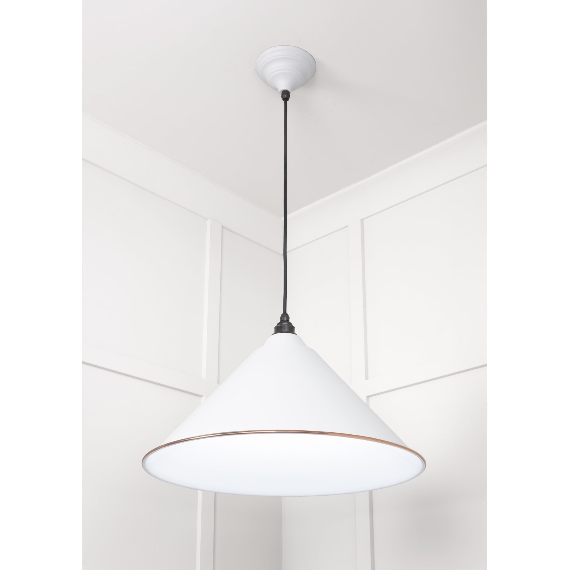 From The Anvil White Gloss Hockley Pendant - Flock (Matt White)