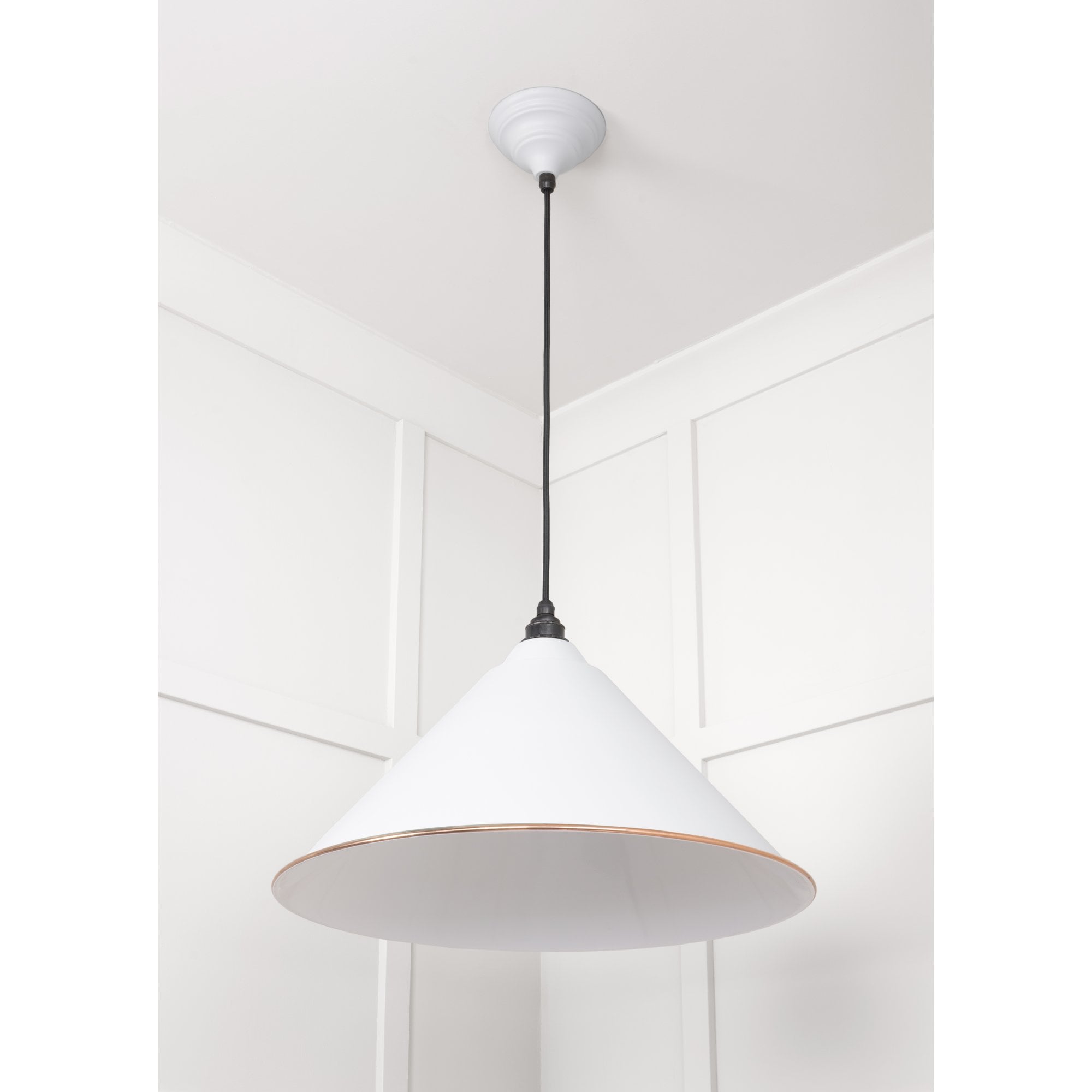 From The Anvil White Gloss Hockley Pendant - Flock (Matt White)