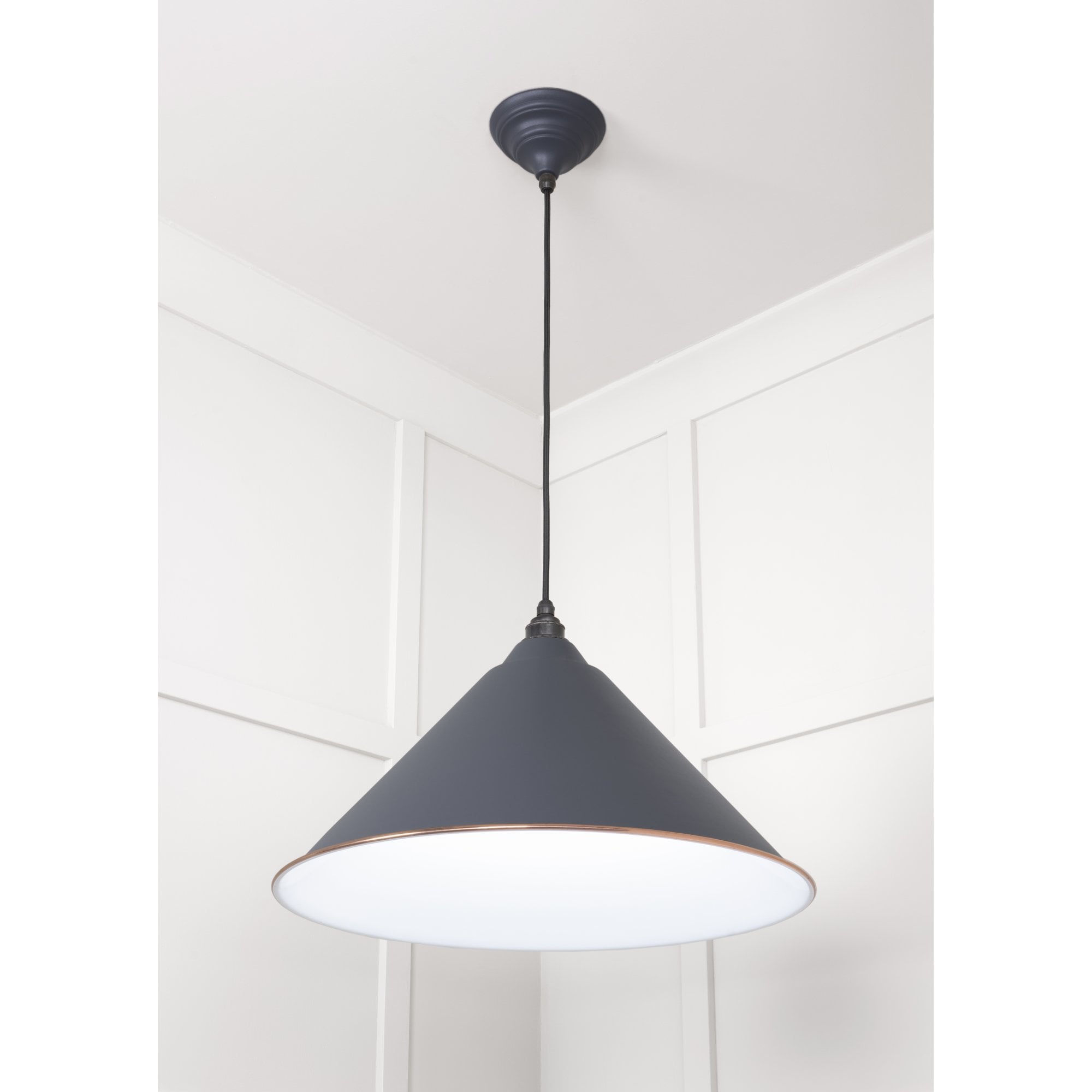 From The Anvil White Gloss Hockley Pendant - Slate (Mid Grey)