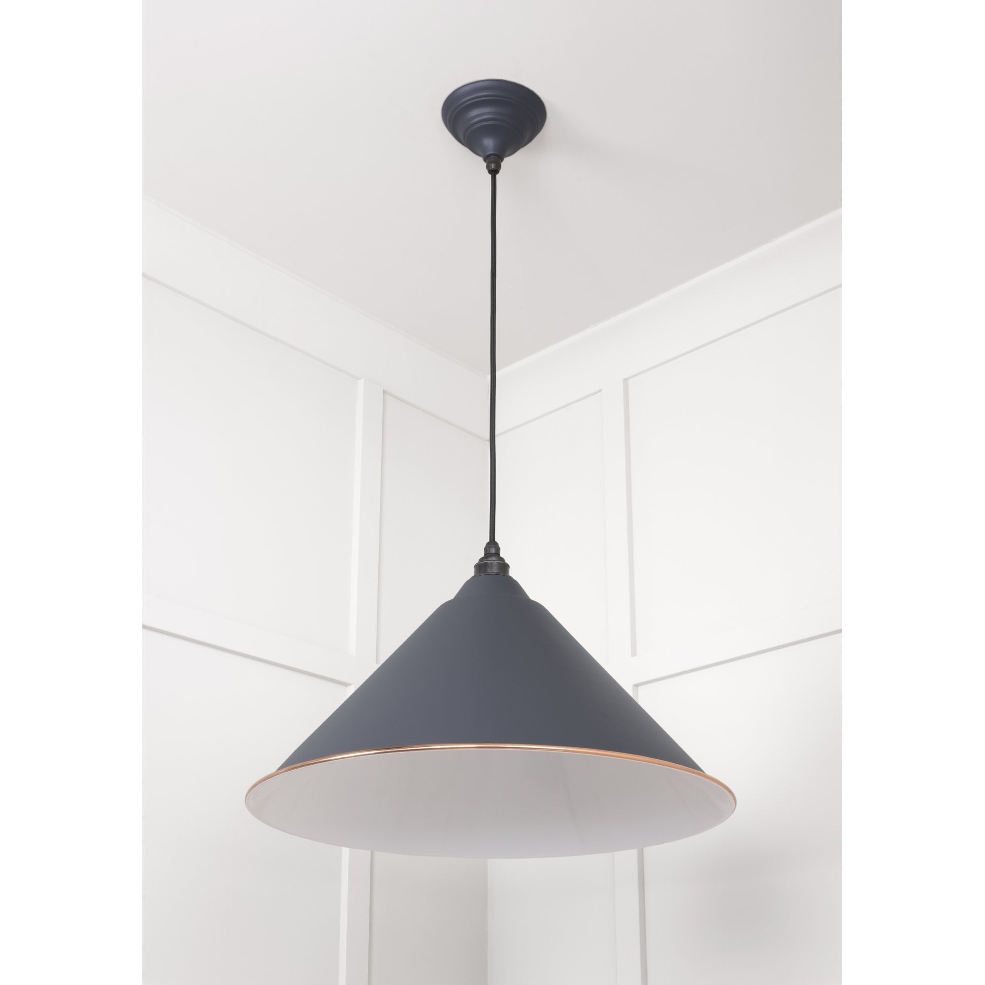 From The Anvil White Gloss Hockley Pendant - Slate (Mid Grey)