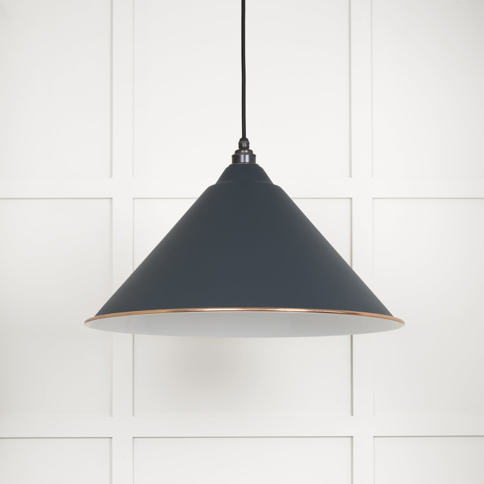 From The Anvil White Gloss Hockley Pendant - Soot (Dark Grey)
