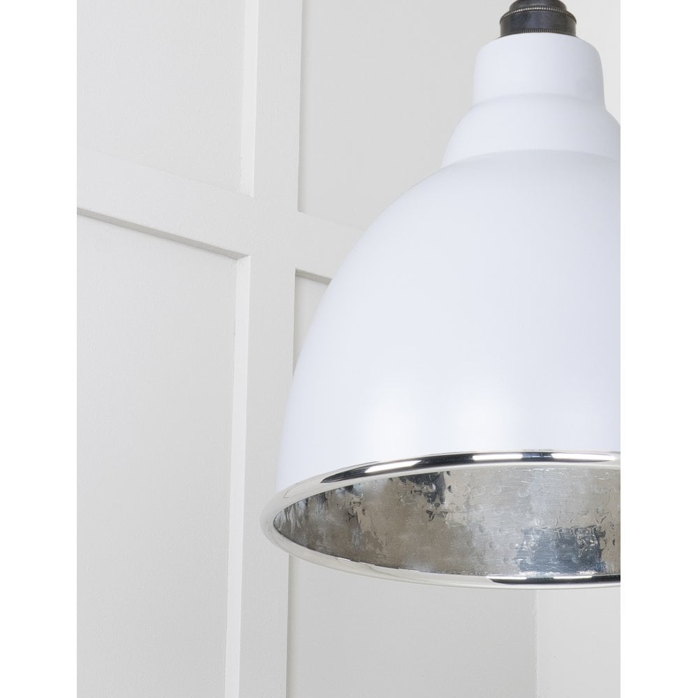 From The Anvil Hammered Nickel Brindley Pendant - Birch (Pale Grey)