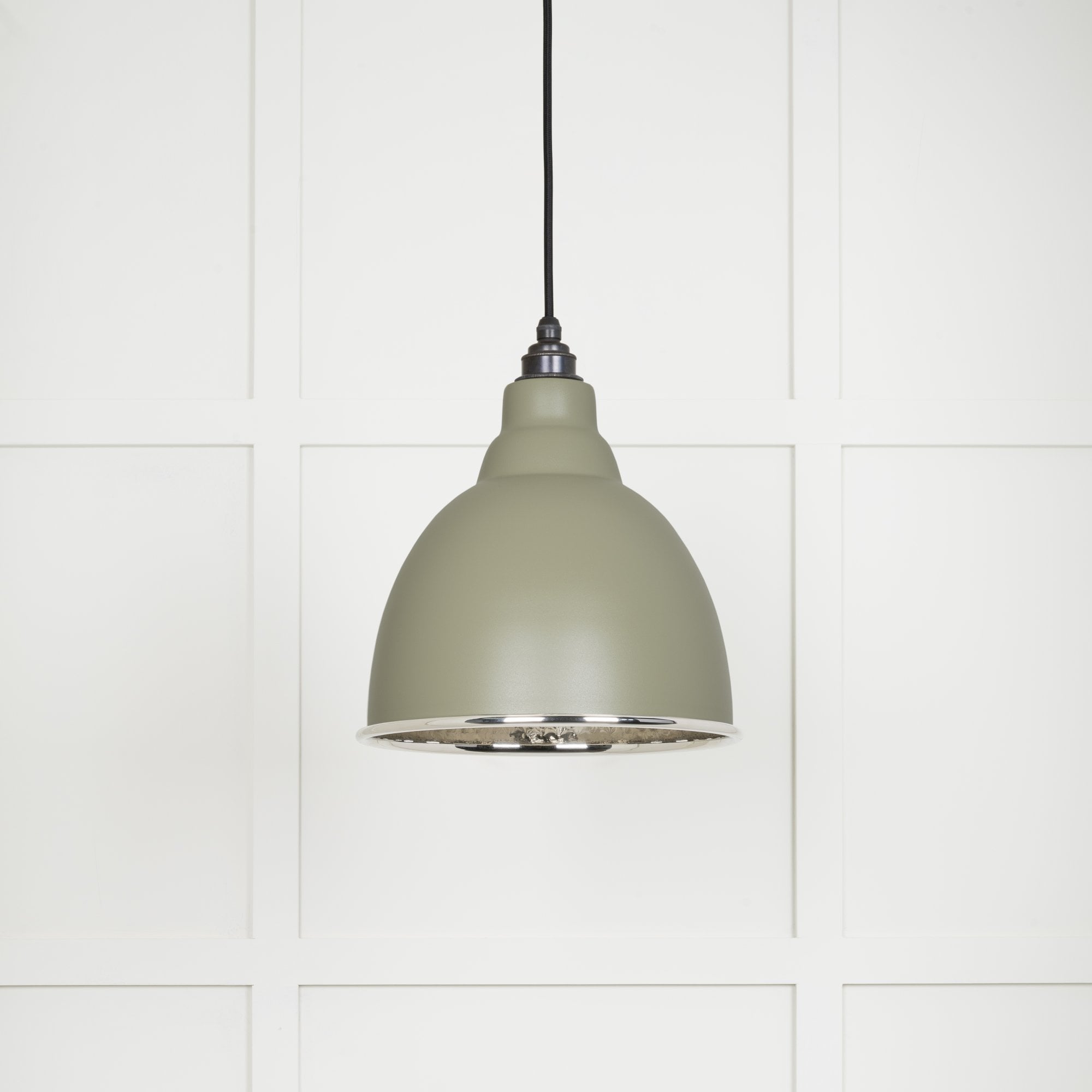 From The Anvil Hammered Nickel Brindley Pendant - Tump (Pale Green)