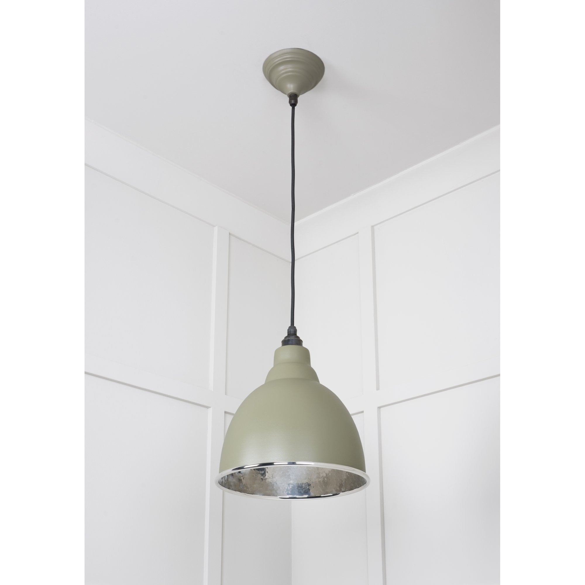 From The Anvil Hammered Nickel Brindley Pendant - Tump (Pale Green)