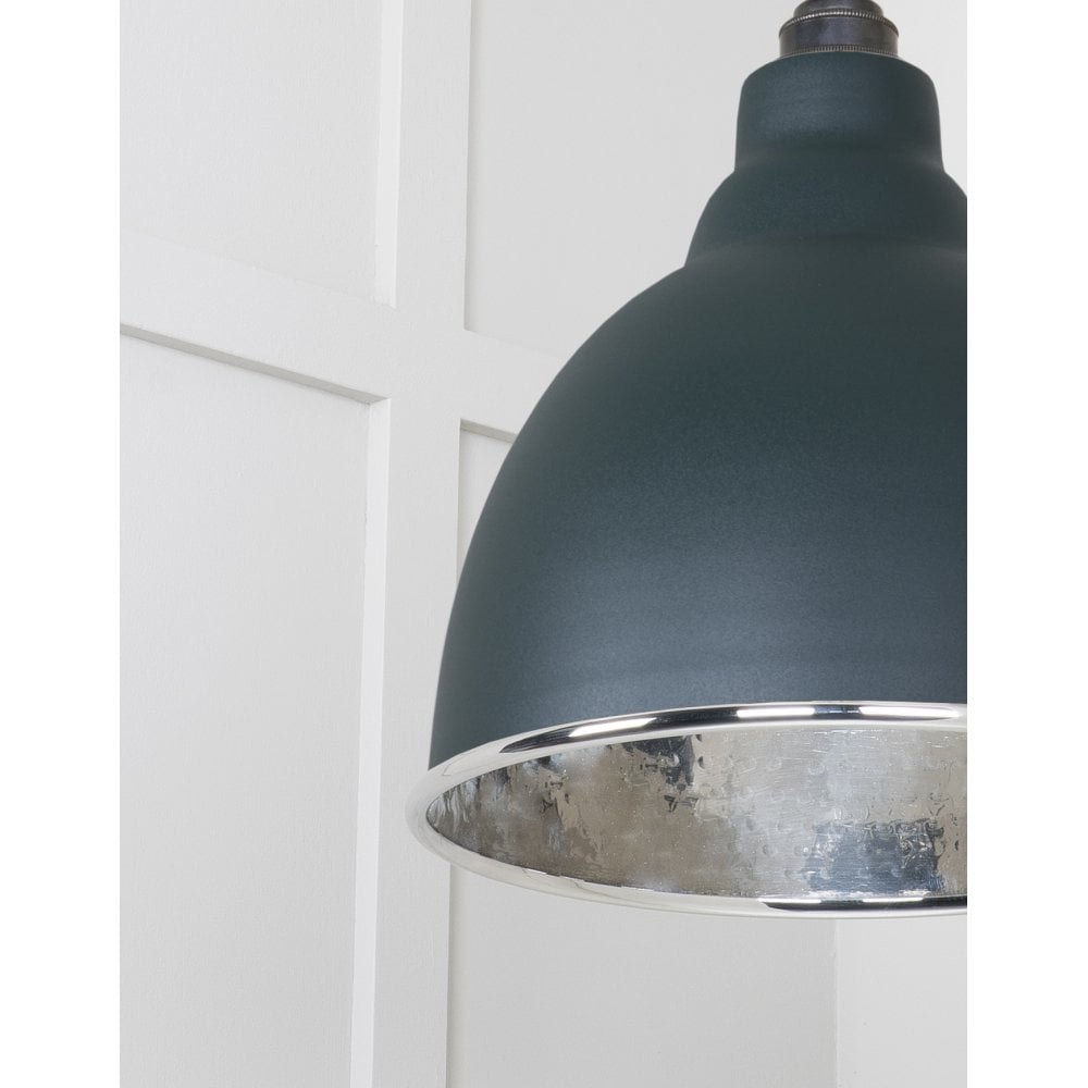 From The Anvil Hammered Nickel Brindley Pendant - Dingle (Rich Green)