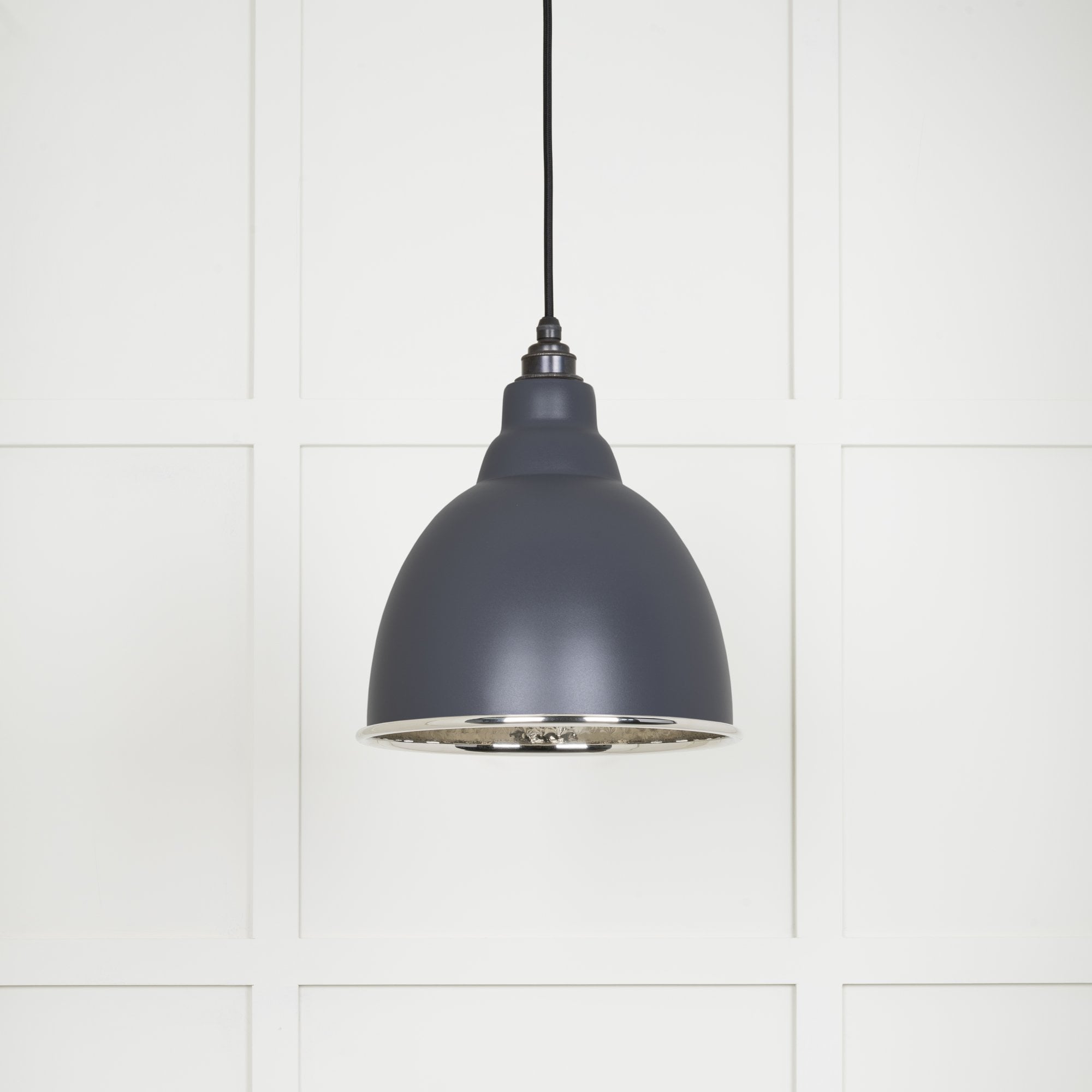 From The Anvil Hammered Nickel Brindley Pendant - Slate (Mid Grey)