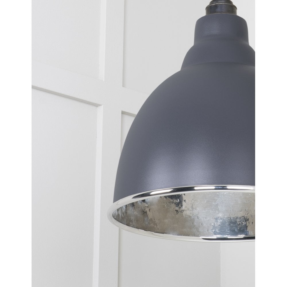 From The Anvil Hammered Nickel Brindley Pendant - Slate (Mid Grey)
