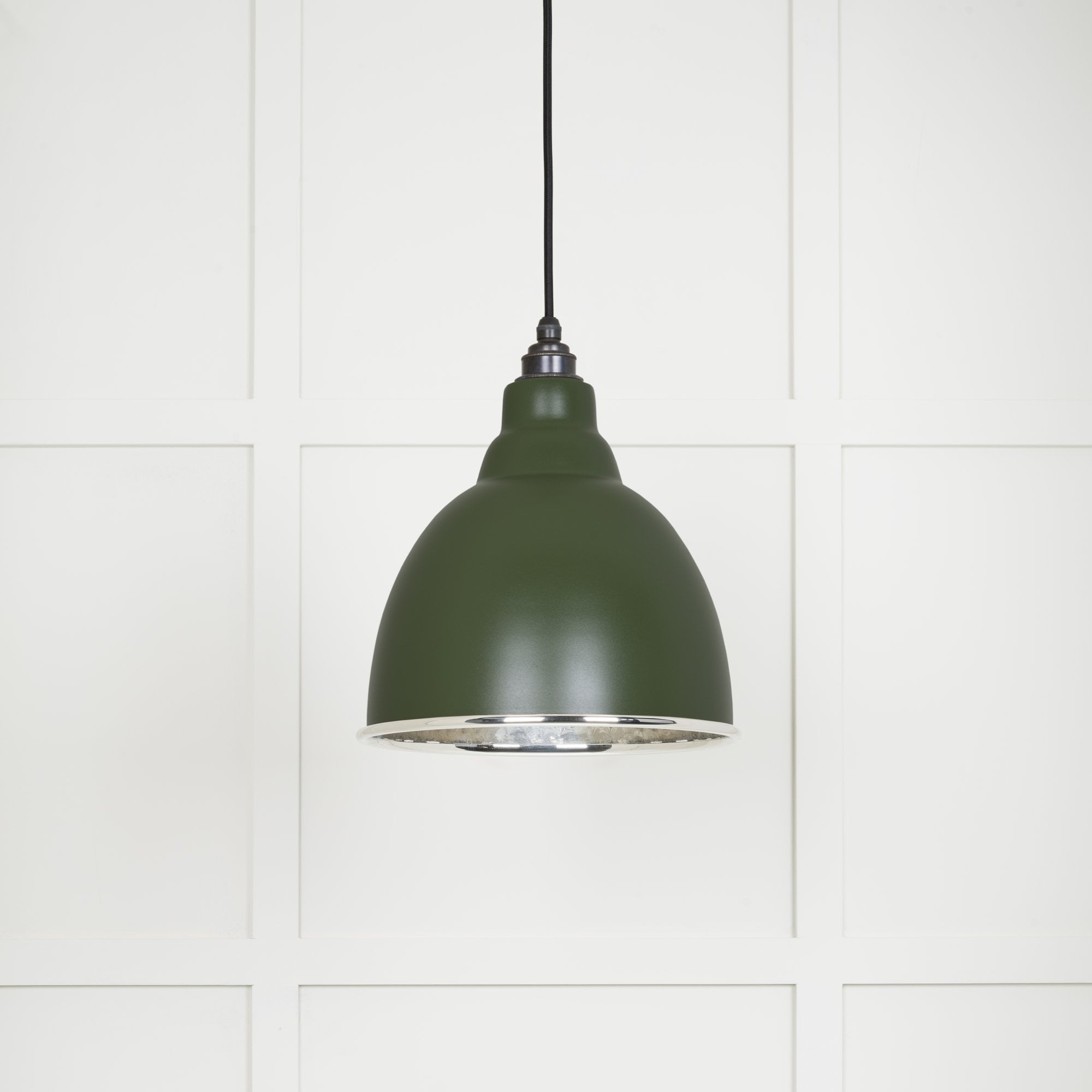 From The Anvil Hammered Nickel Brindley Pendant - Heath (Earthy Green)