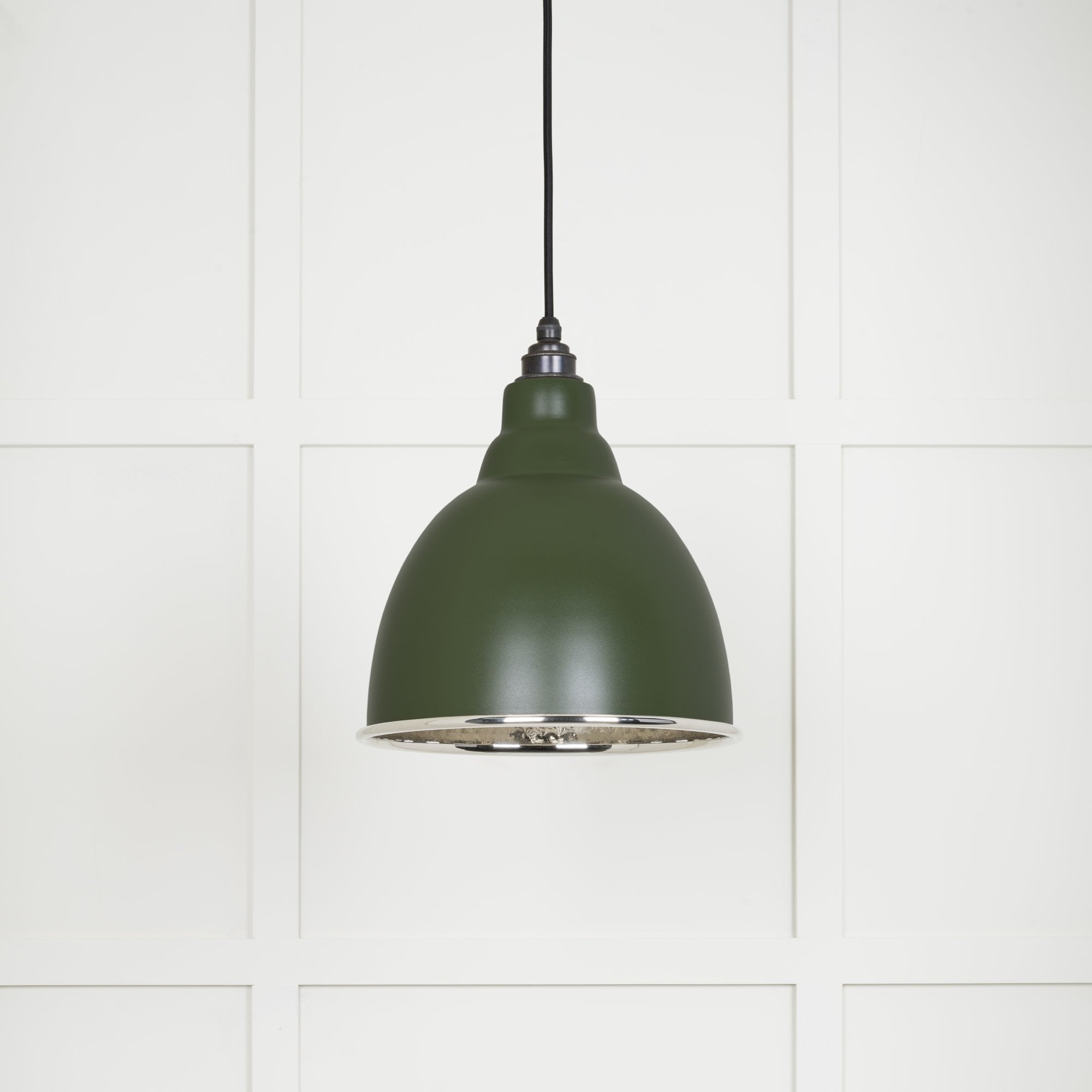 From The Anvil Hammered Nickel Brindley Pendant - Heath (Earthy Green)