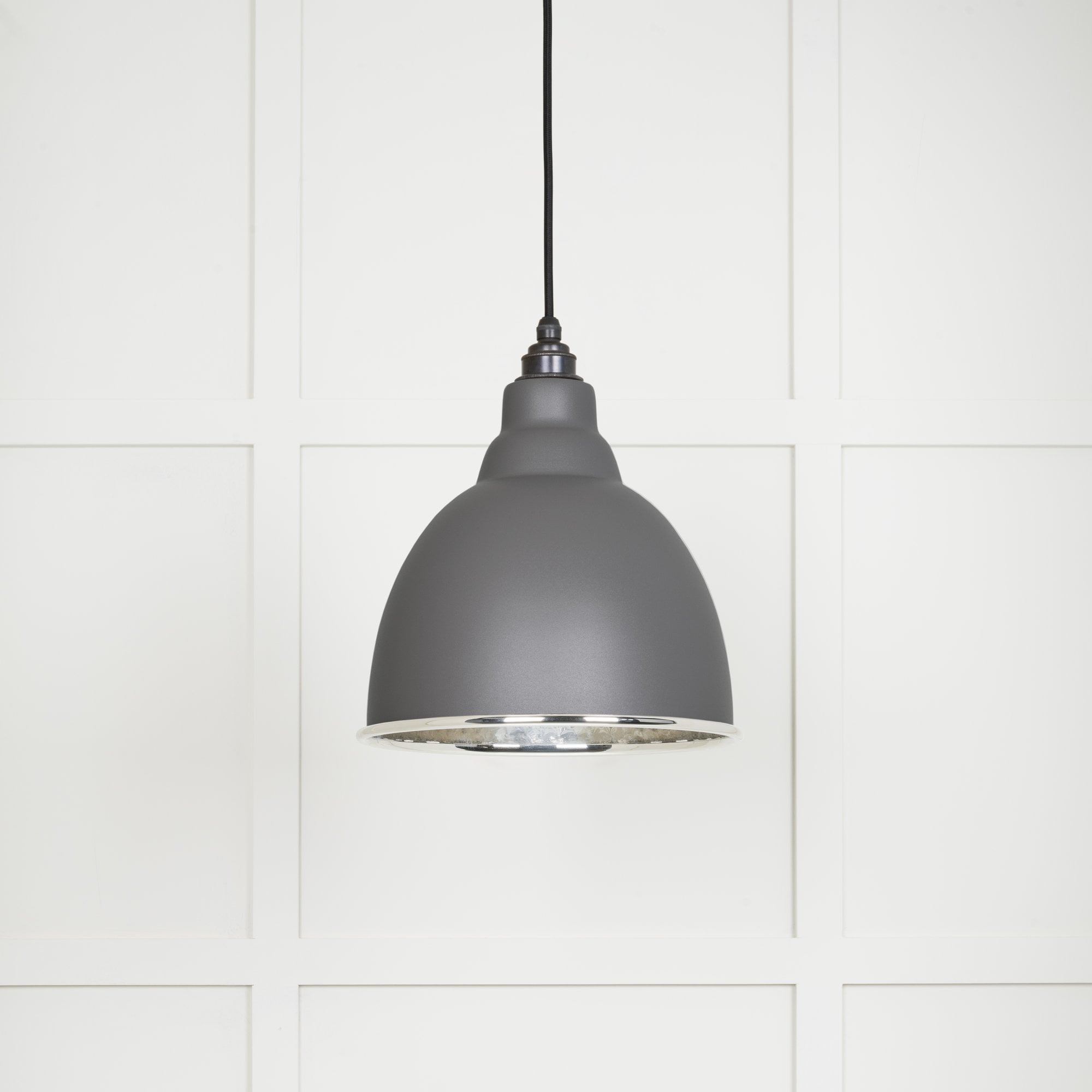 From The Anvil Hammered Nickel Brindley Pendant - Bluff (Warm Grey)