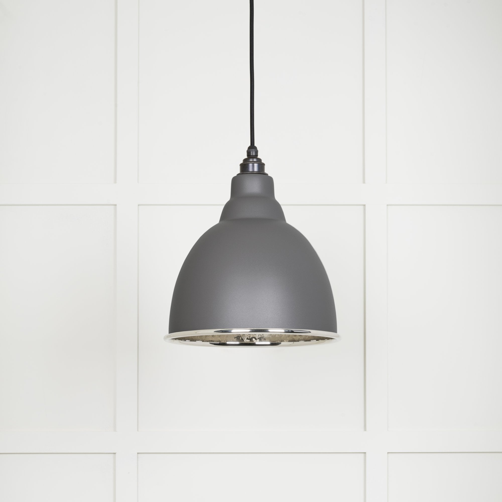 From The Anvil Hammered Nickel Brindley Pendant - Bluff (Warm Grey)
