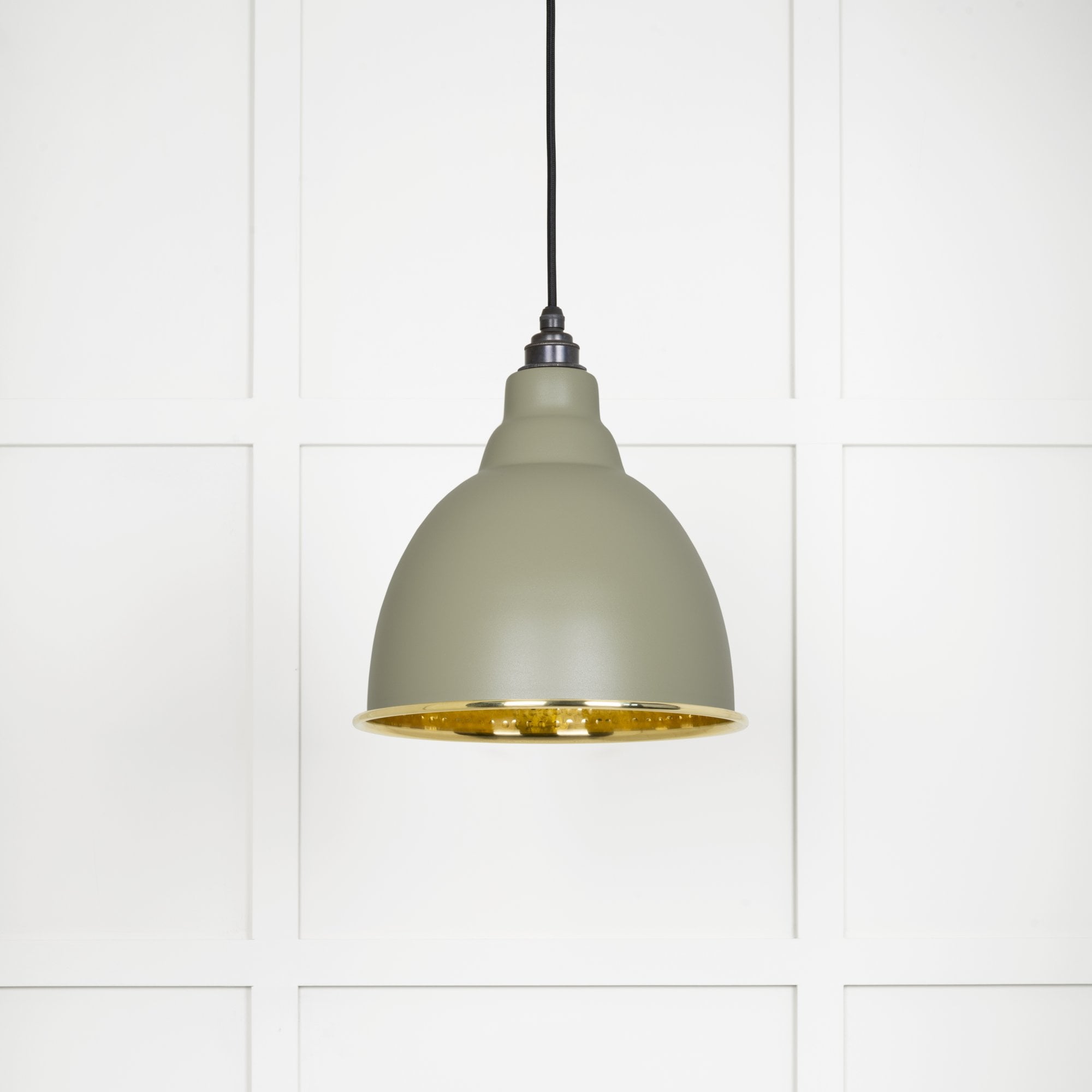 From The Anvil Hammered Brass Brindley Pendant - Tump (Pale Green)
