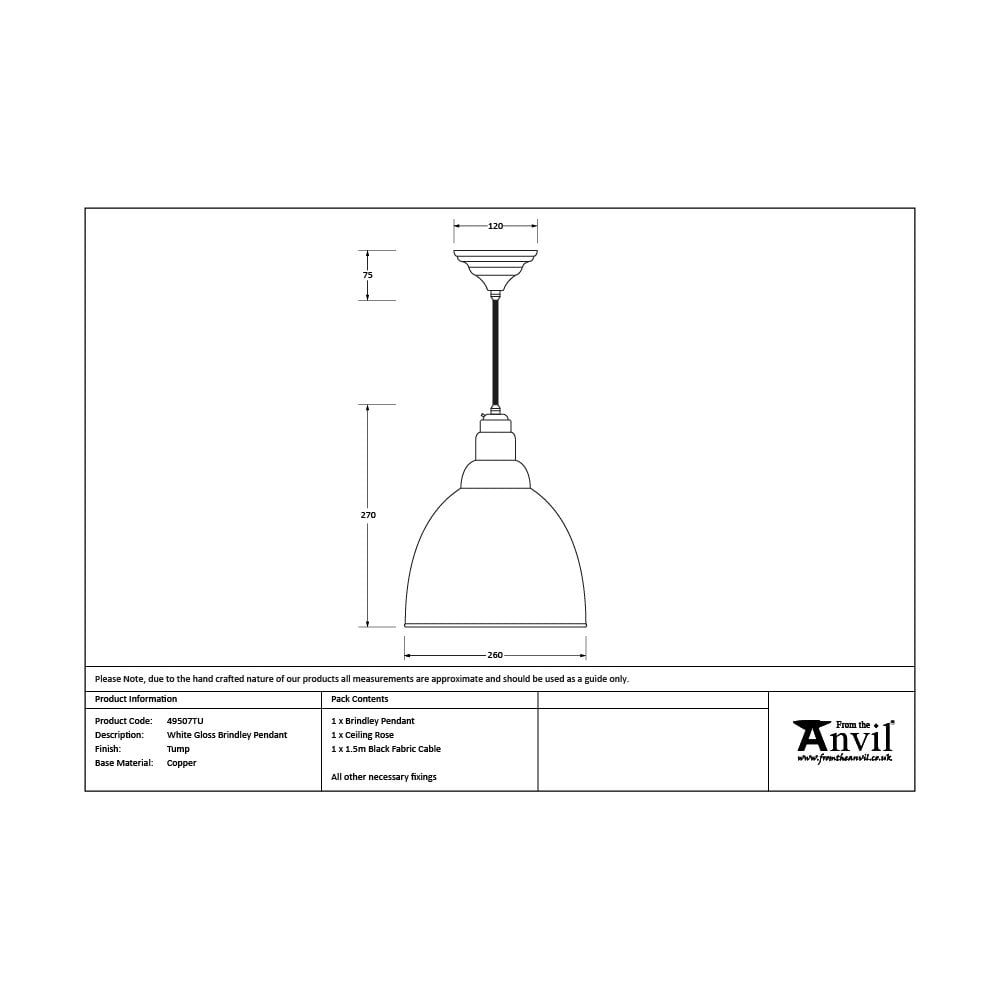 From The Anvil White Gloss Brindley Pendant - Tump (Pale Green)