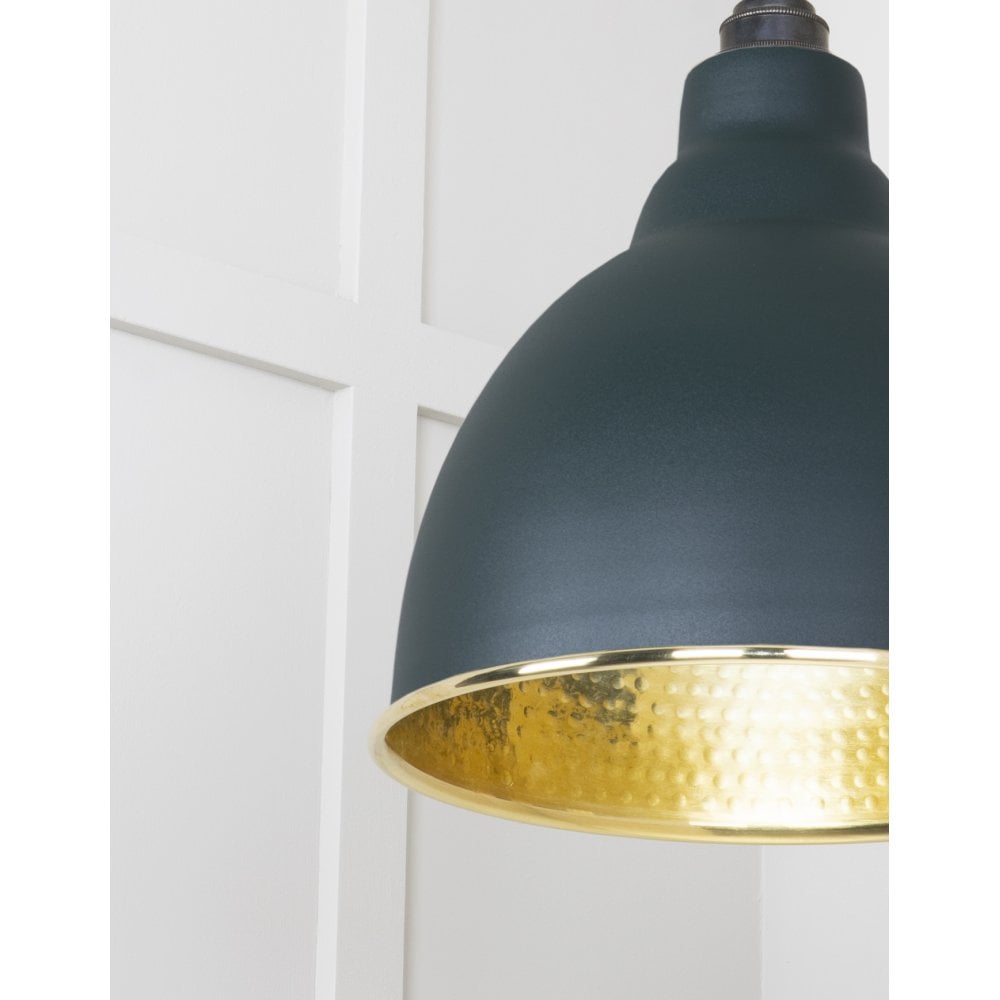 From The Anvil Hammered Brass Brindley Pendant - Dingle (Rich Green)
