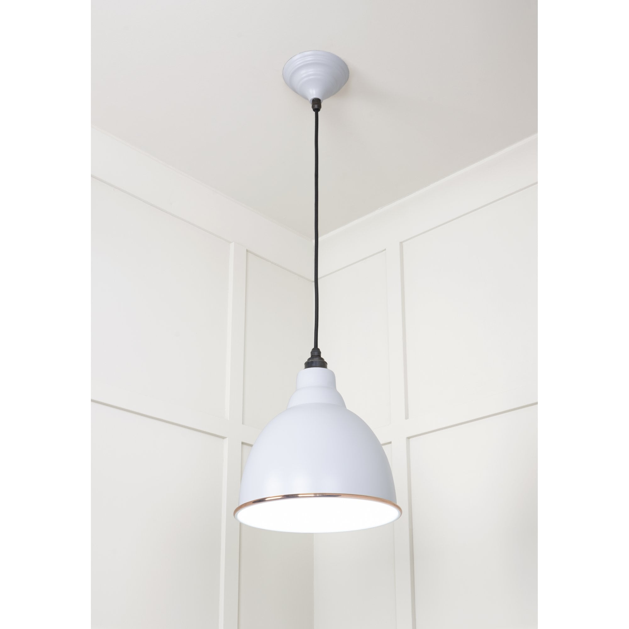 From The Anvil White Gloss Brindley Pendant - Birch (Pale Grey)