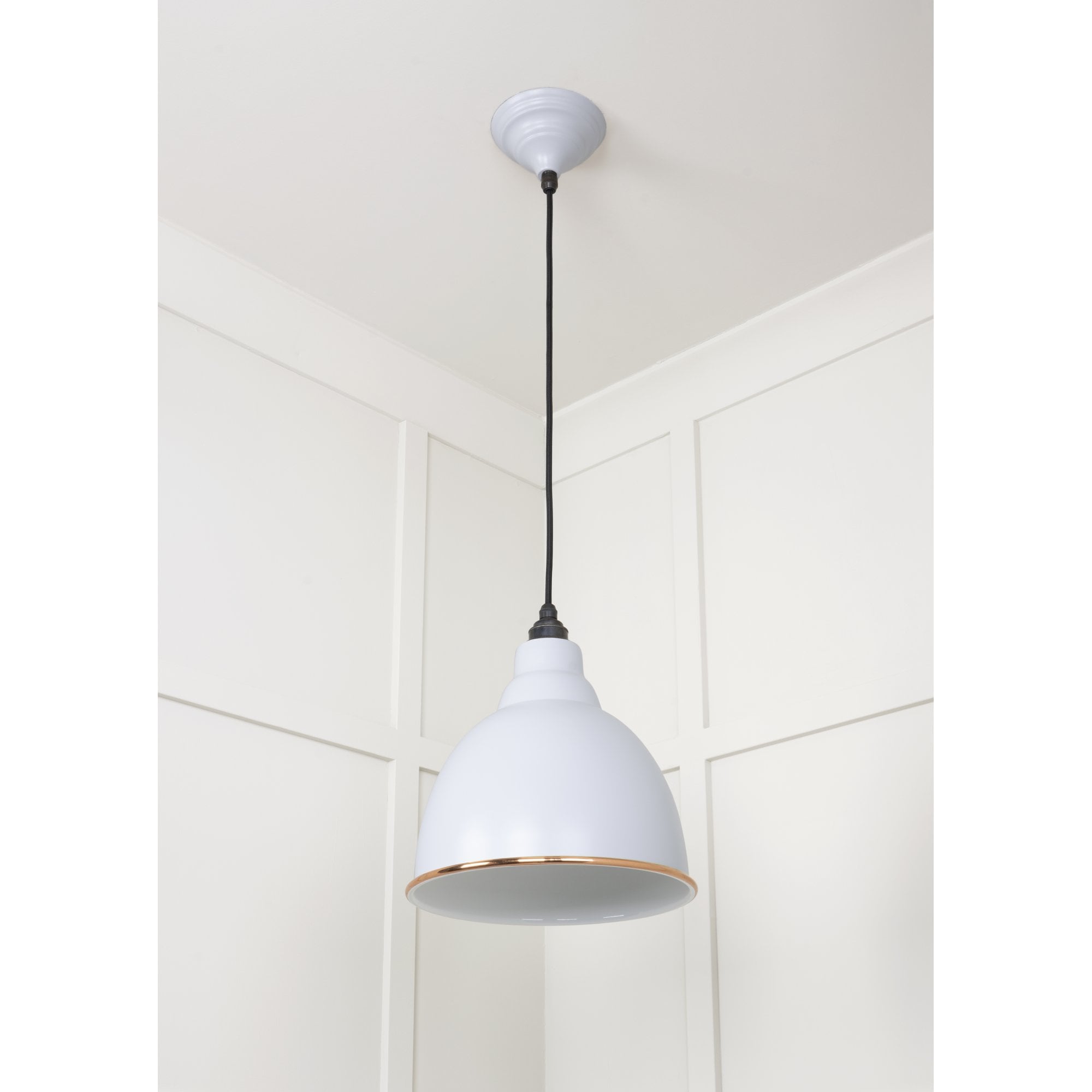 From The Anvil White Gloss Brindley Pendant - Birch (Pale Grey)