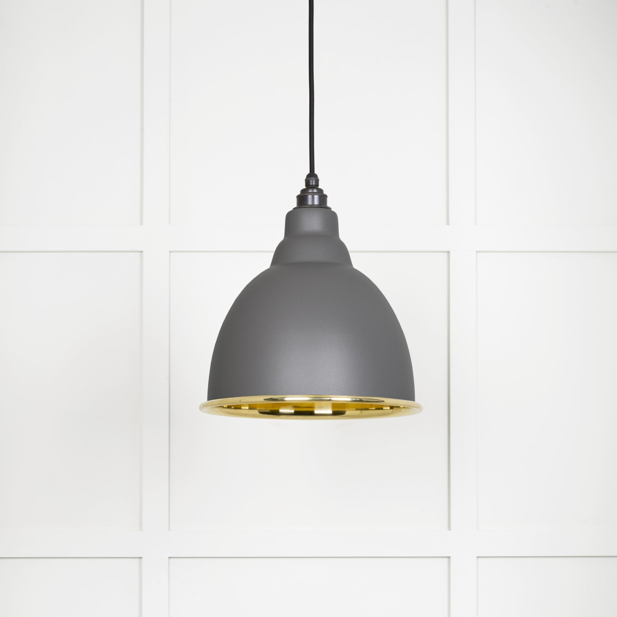 From The Anvil Smooth Brass Brindley Pendant - Bluff (Warm Grey)