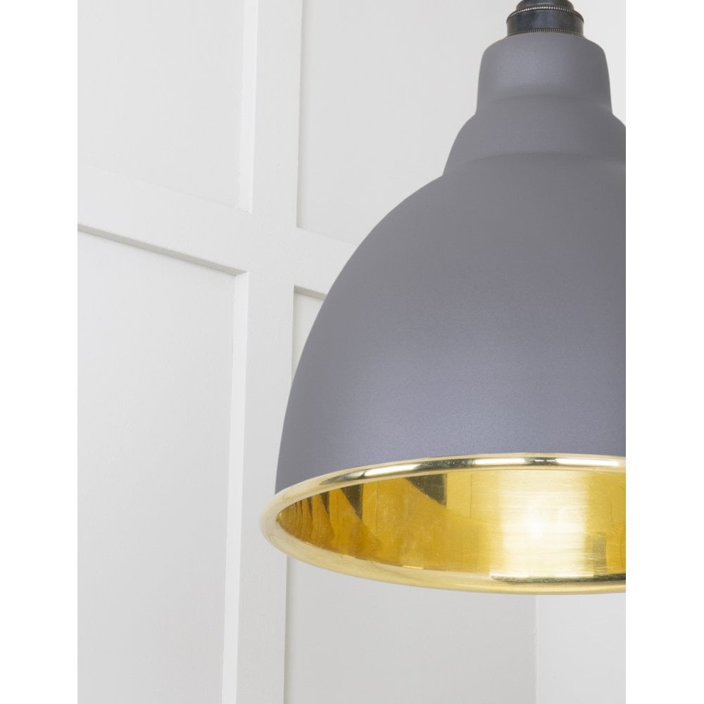 From The Anvil Smooth Brass Brindley Pendant - Bluff (Warm Grey)