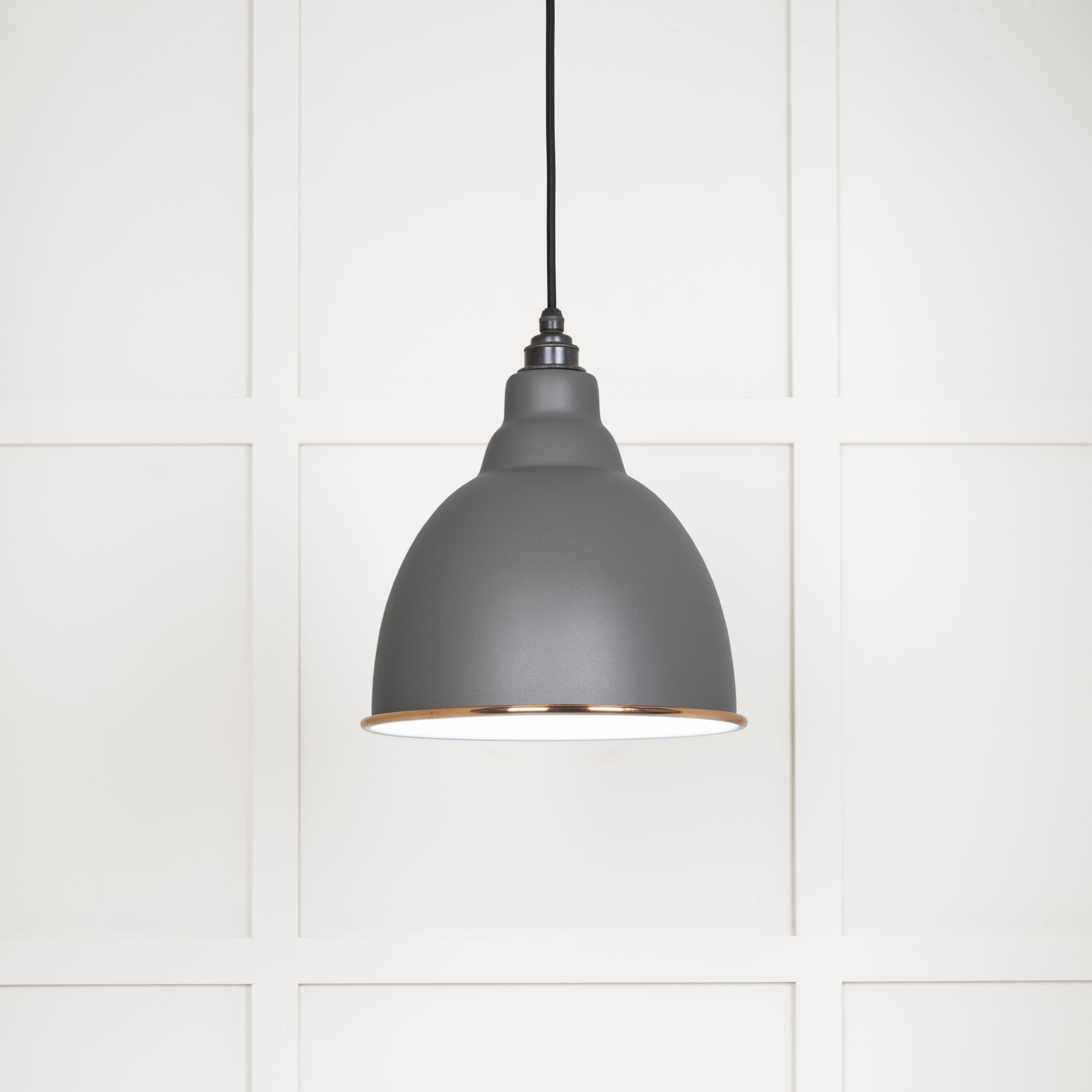 From The Anvil White Gloss Brindley Pendant - Bluff (Warm Grey)