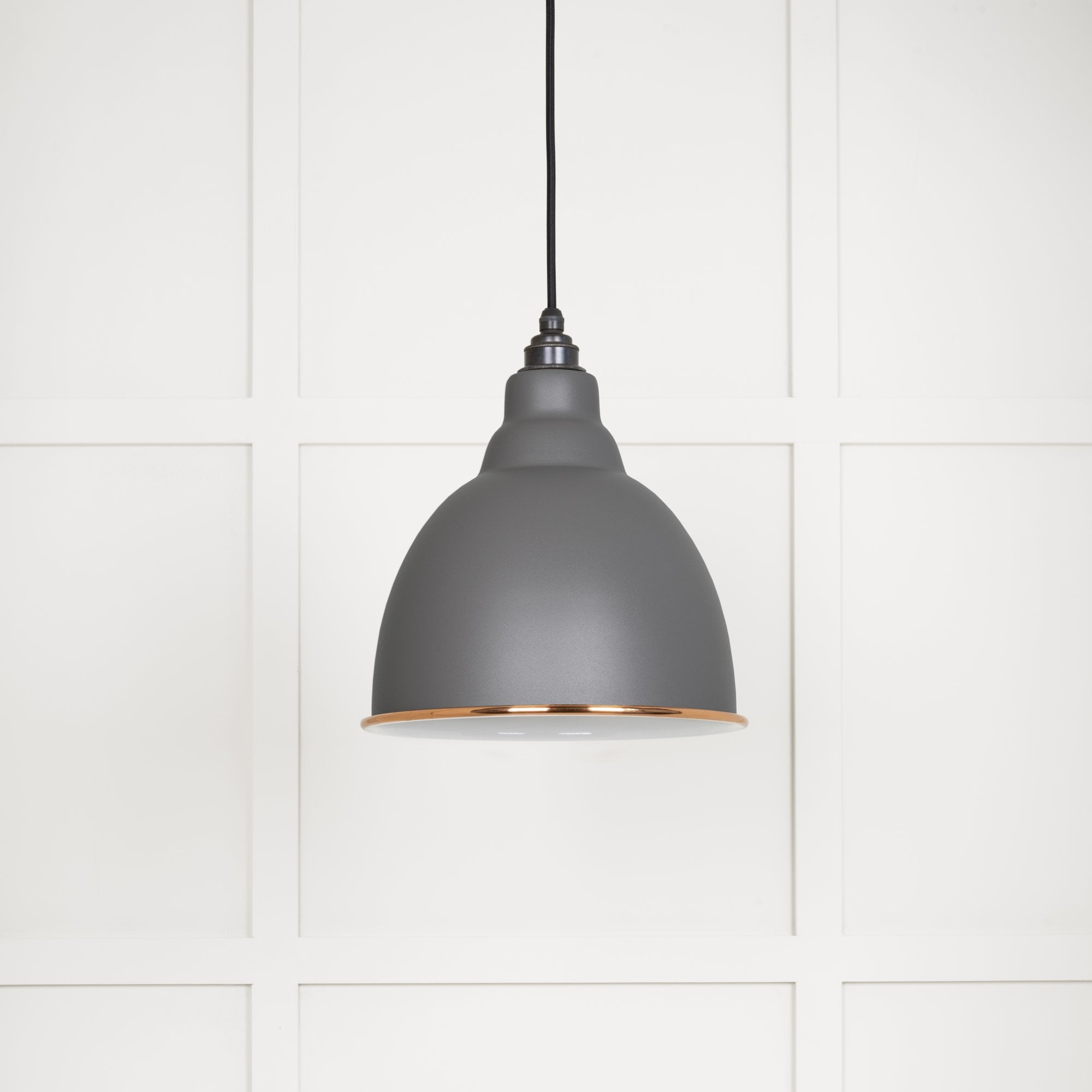 From The Anvil White Gloss Brindley Pendant - Bluff (Warm Grey)