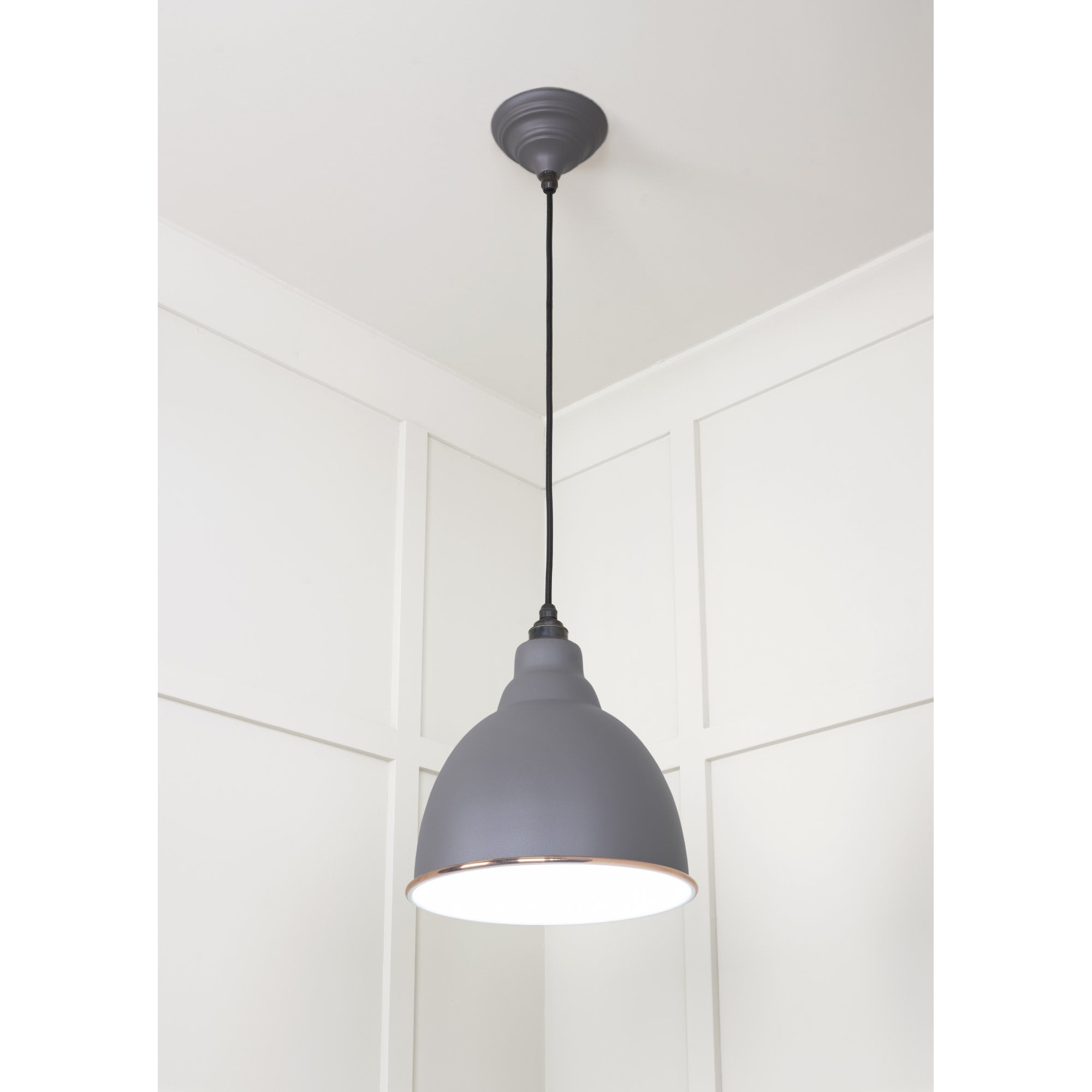 From The Anvil White Gloss Brindley Pendant - Bluff (Warm Grey)