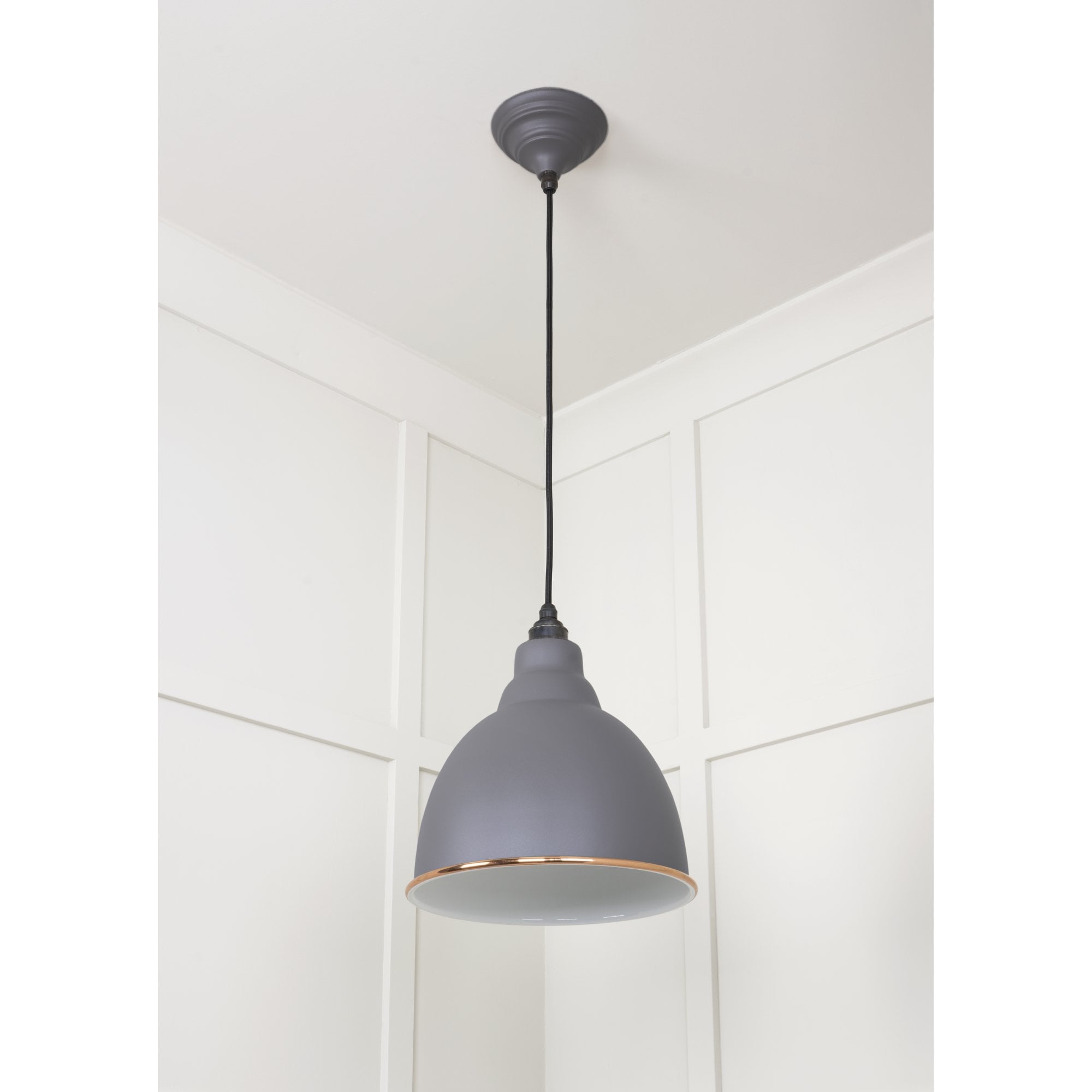 From The Anvil White Gloss Brindley Pendant - Bluff (Warm Grey)