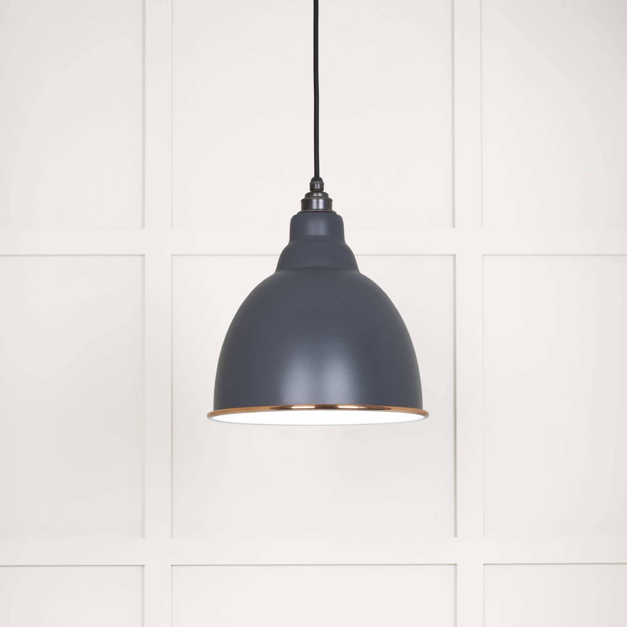 From The Anvil White Gloss Brindley Pendant - Slate (Mid Grey)