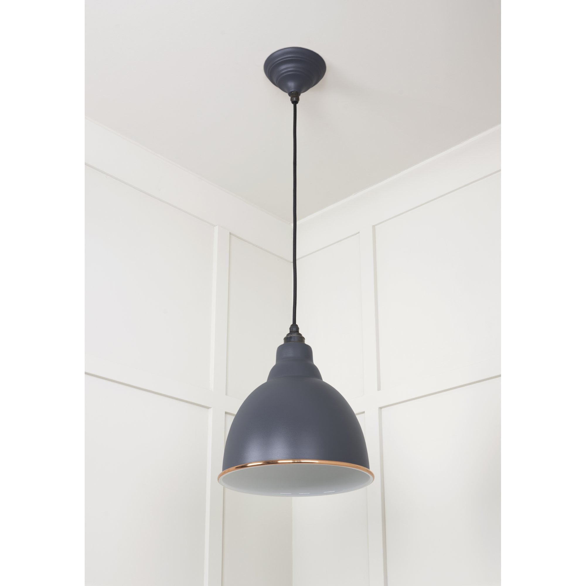 From The Anvil White Gloss Brindley Pendant - Slate (Mid Grey)