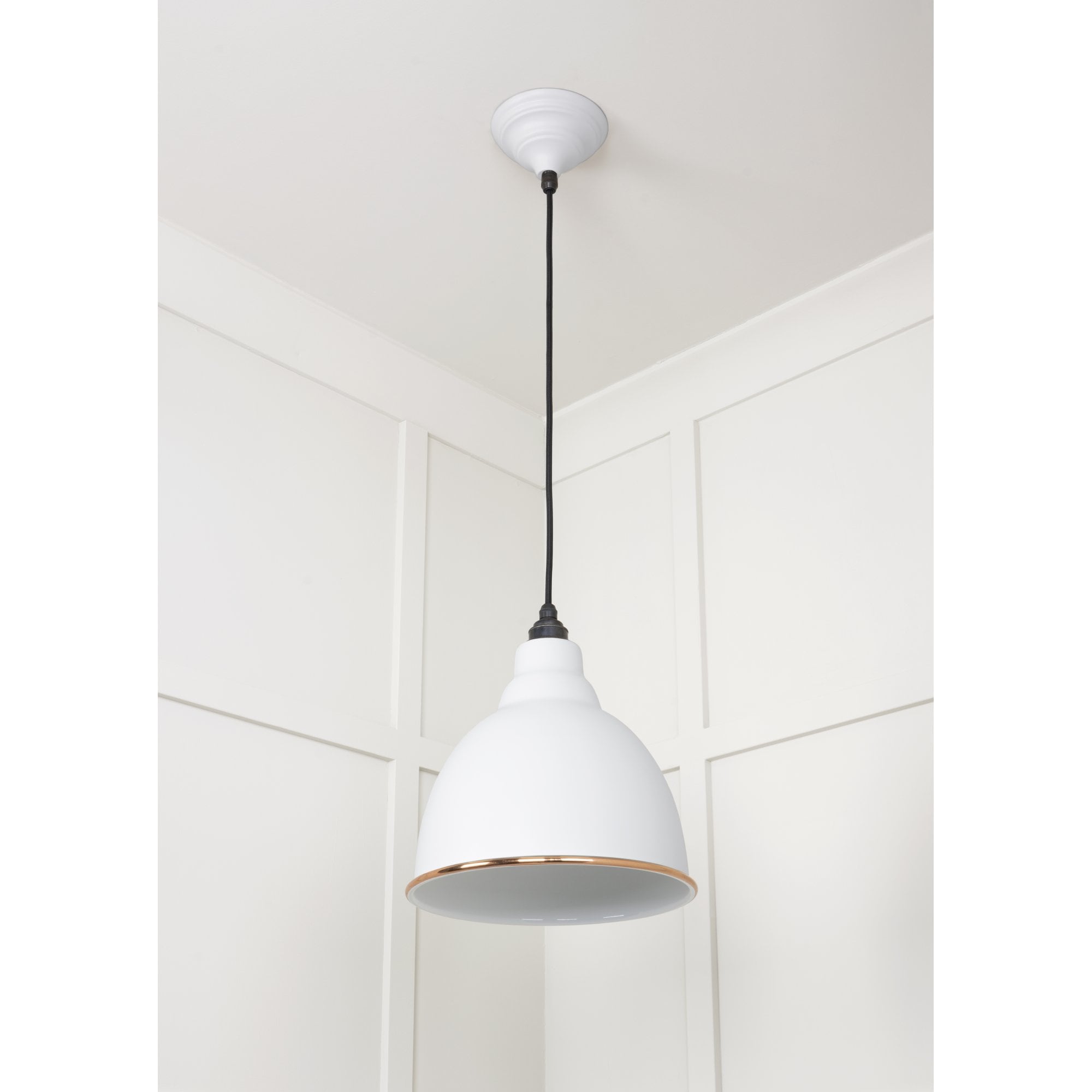 From The Anvil White Gloss Brindley Pendant - Flock (Matt White)