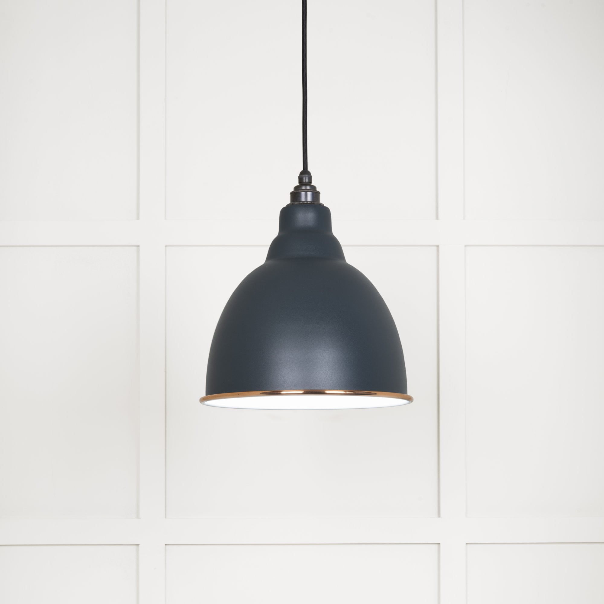 From The Anvil White Gloss Brindley Pendant - Soot (Dark Grey)