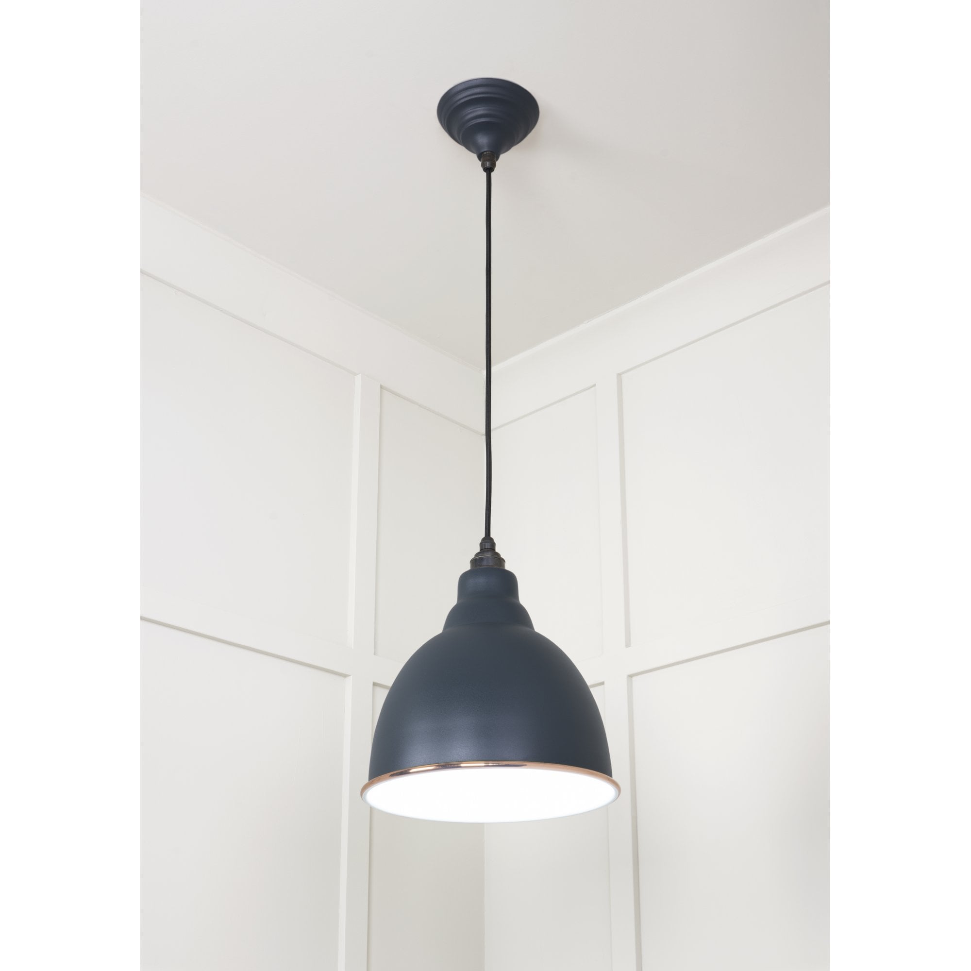 From The Anvil White Gloss Brindley Pendant - Soot (Dark Grey)